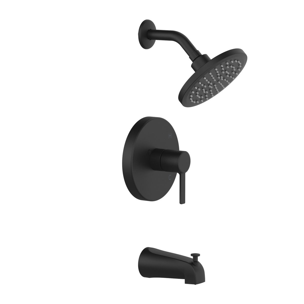 Home Impressions Matte Black Single-Handle Lever Tub & Shower Faucet