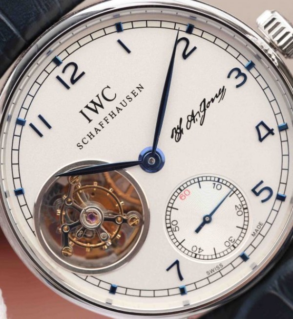 Replica IWC AZ Portuguese Tourbillon White Dial Blue Markers - Top club