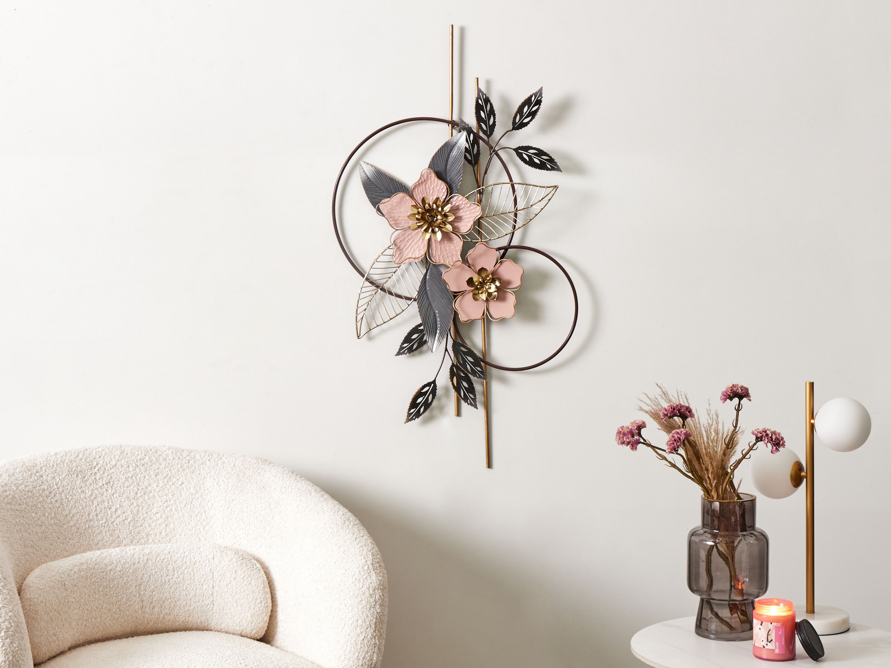 Wall Decor Flower BERKELIUM Metal 93 cm Multicolour