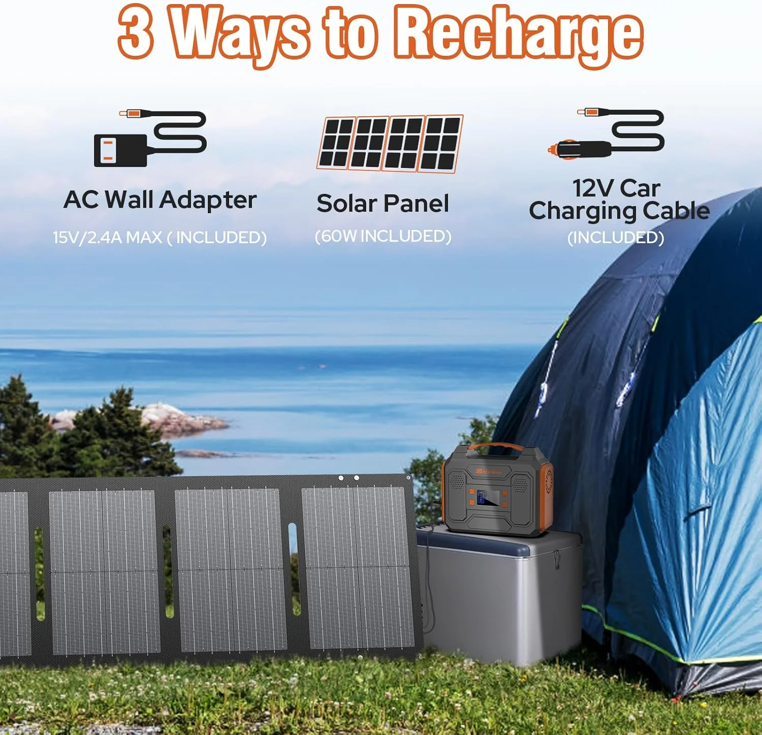 ZeroKor 300W Portable Power Station Bundle With 60W Solar Panel And 120W Power Bank - Image 4 ZeroKor 300W Portable Power Station Bundle With 60W Solar Panel And 120W Power Bank - Image 4
