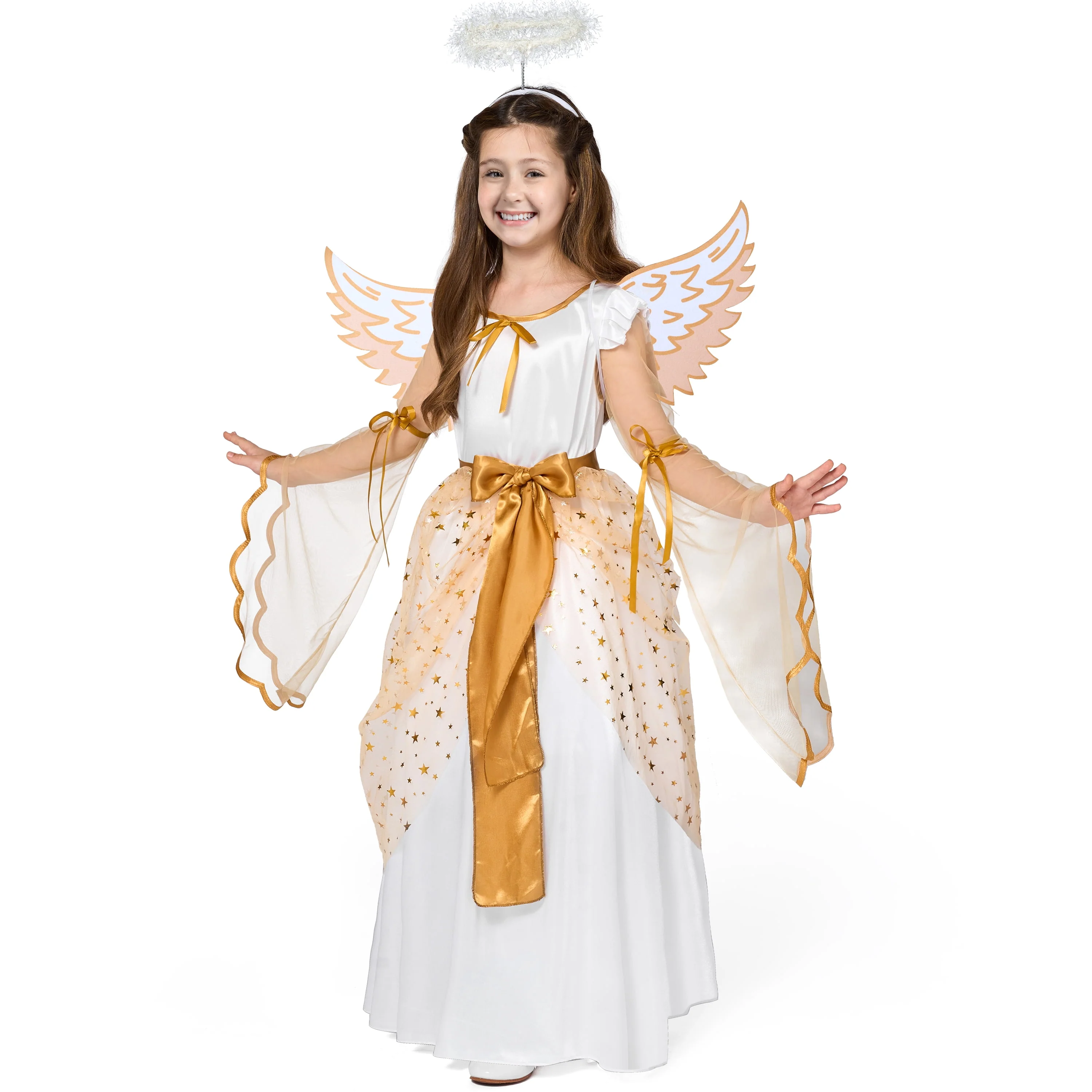 Joyfy Halloween Angel Costume for Girls, Angel Dress for Kids, Guardian Angel Set for Halloween Costumes Themed Party Cosplay - Image 4 Joyfy Halloween Angel Costume for Girls, Angel Dress for Kids, Guardian Angel Set for Halloween Costumes Themed Party Cosplay - Image 4