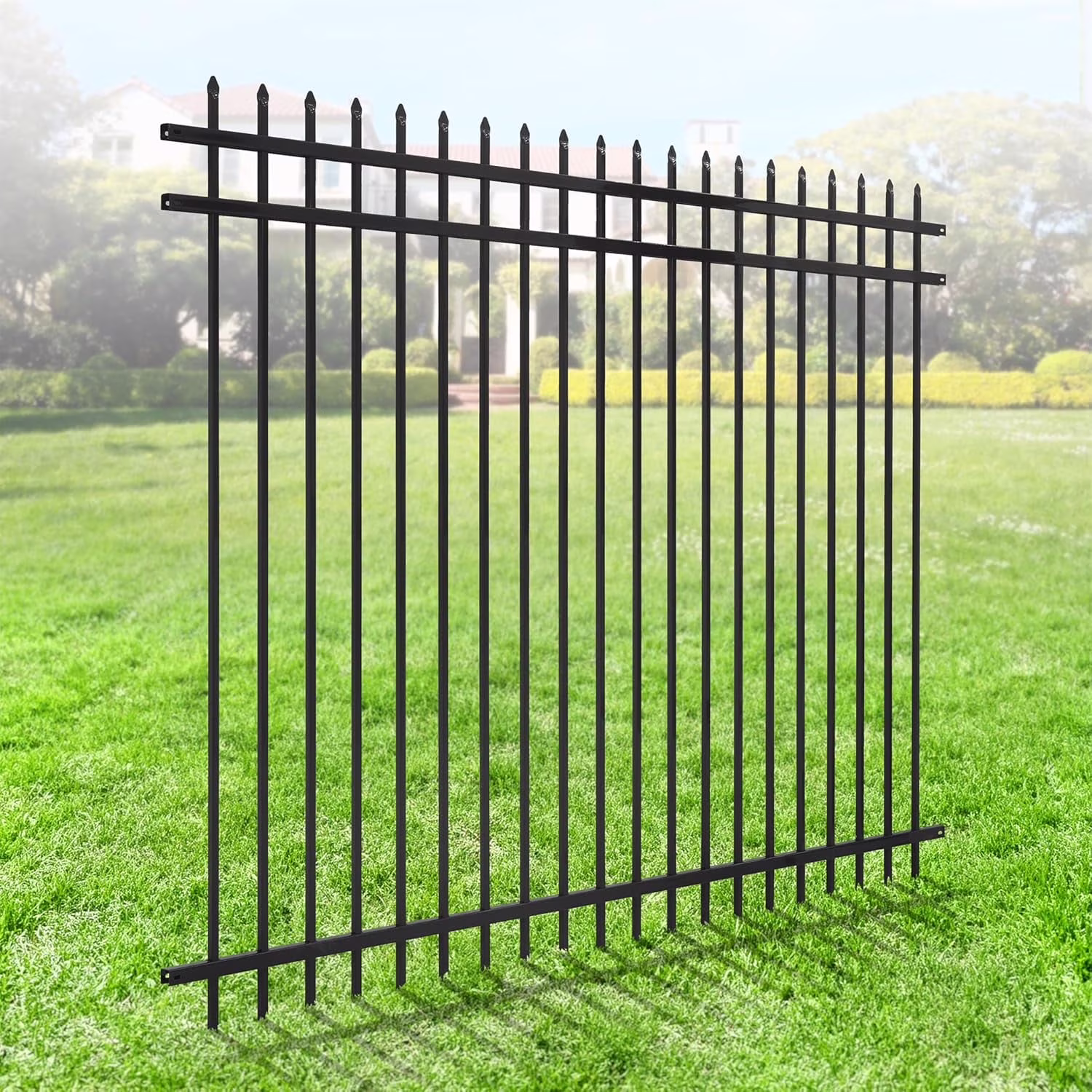 Fencer Wire Heavy Duty Pinnacle Fence Gate, 6FT Height x 4FT Width Outdoor Fence Gate, Outdoor Anti-Rust Metal Steel Gate for Fencing Barrier, Decorative Garden Gate for Residential, Yard, Pool,Patio - Image 4