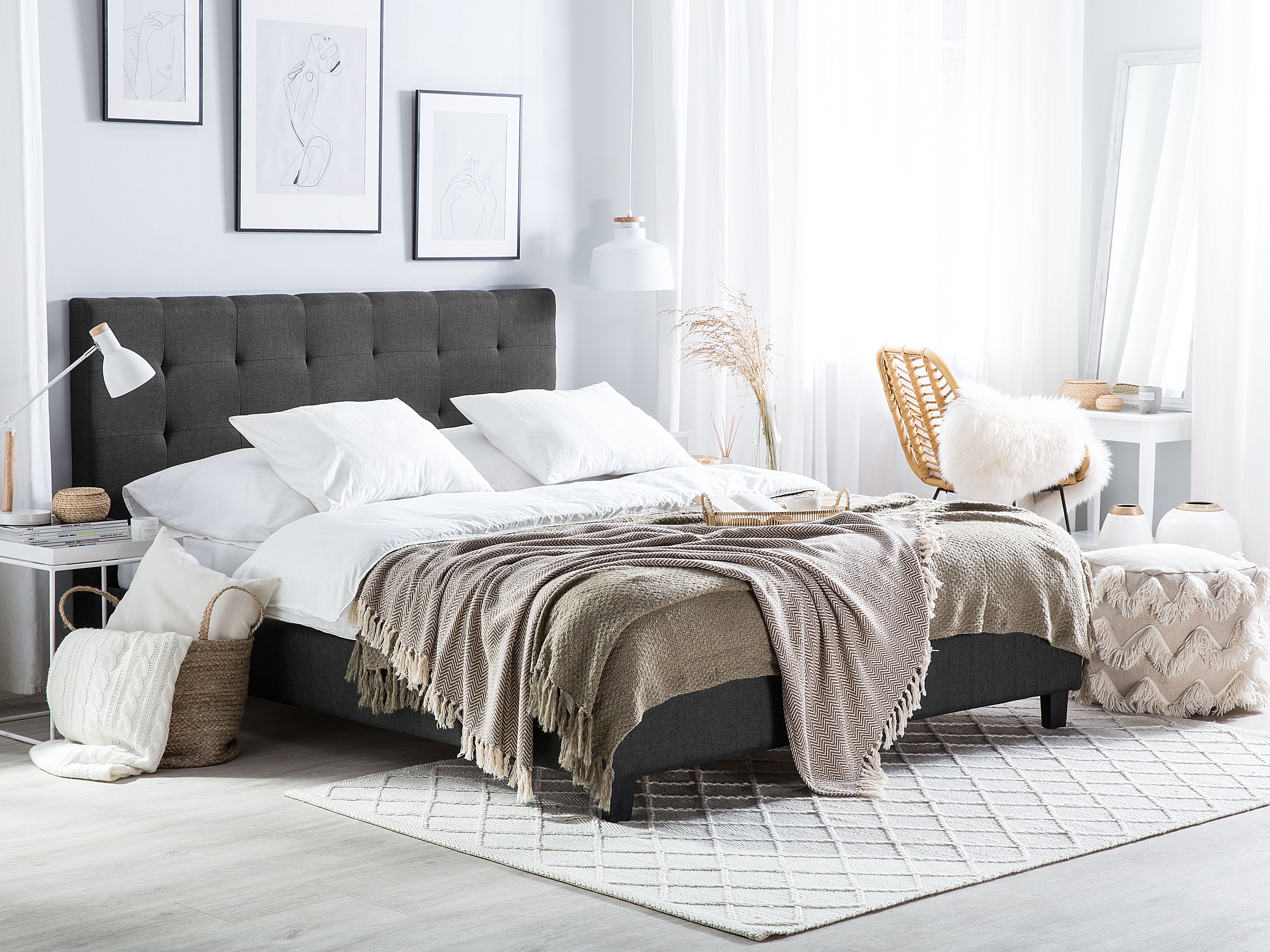 Waterbed Fabric LA ROCHELLE 180 x 200 cm (EU Super King) Dark Grey