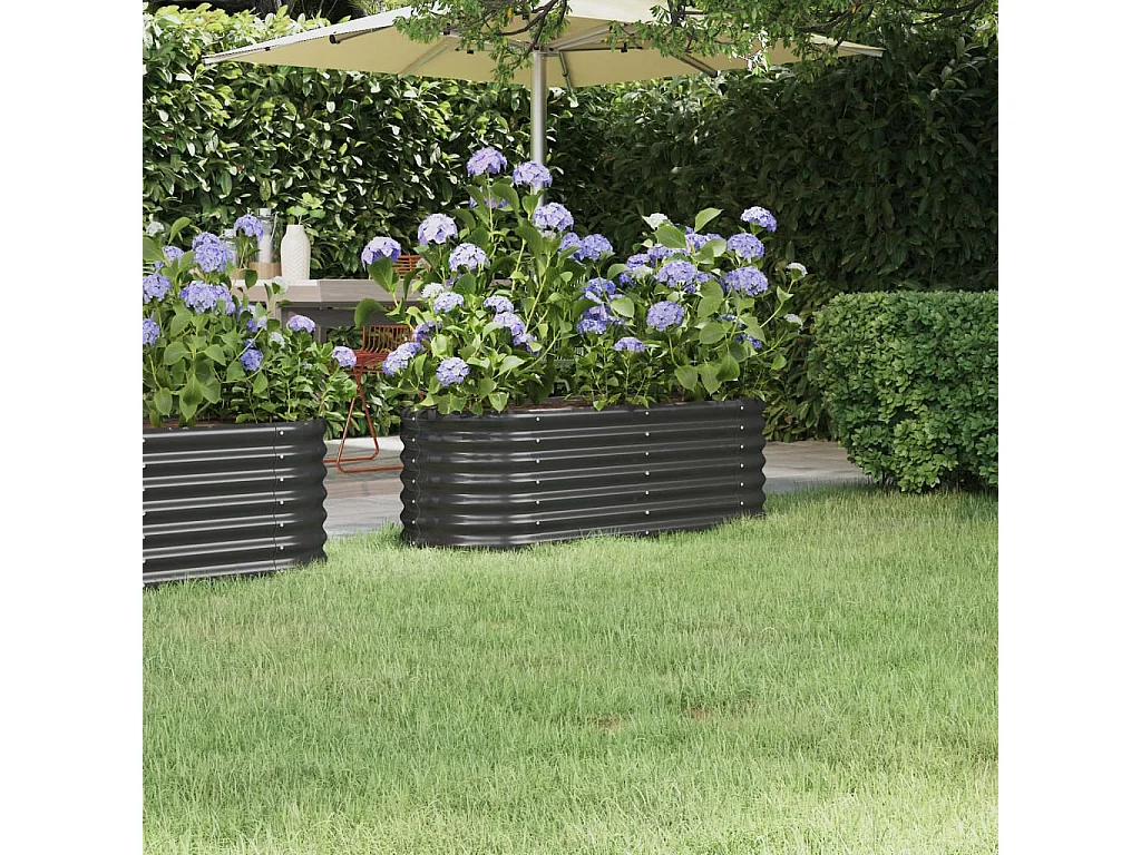 Lit surélevé de jardin Acier enduit de poudre Anthracite
