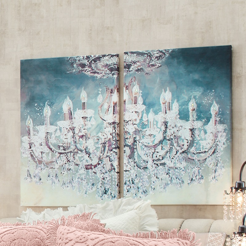 2-Piece Romance Gem Chandelier Wall Art Set - MIDNIGHT VELVET CATALOG