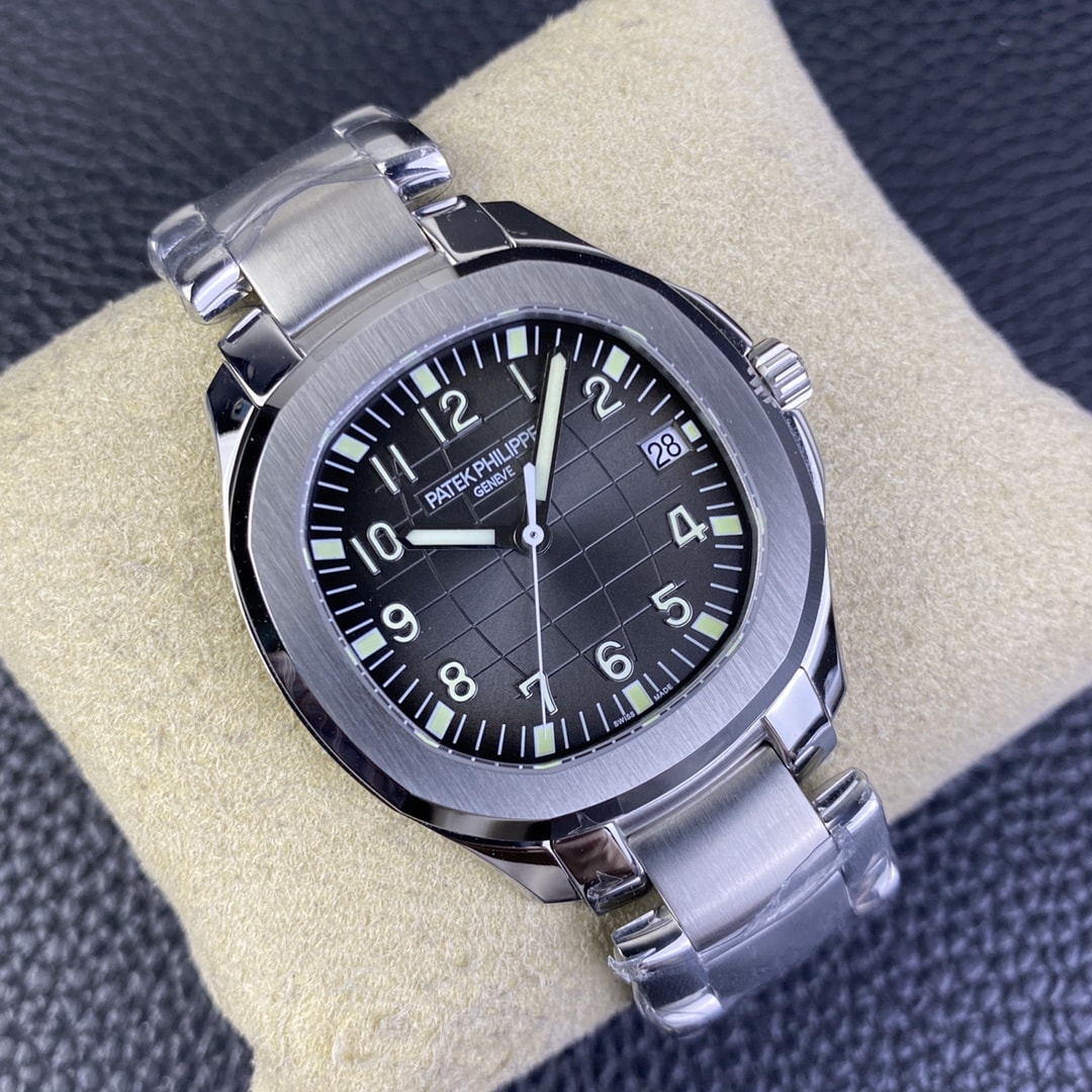 Fake Patek Philippe Replica Watch Aquanaut Date Sweep Seconds Stainless Steel Black Dial 5167/1A-001 3KF(1:1 replica) - Elite Watch Atelier