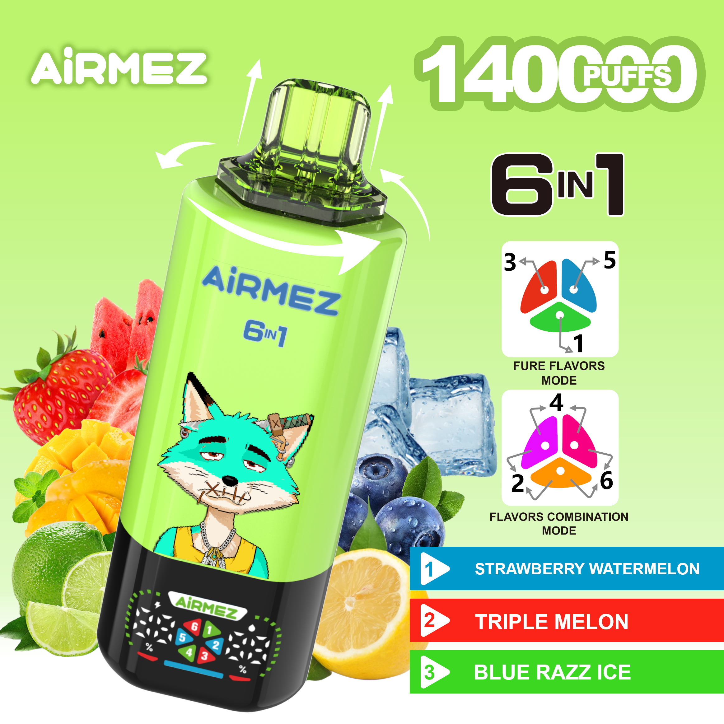 Airmez Fox 6-in-1 140K Puffs