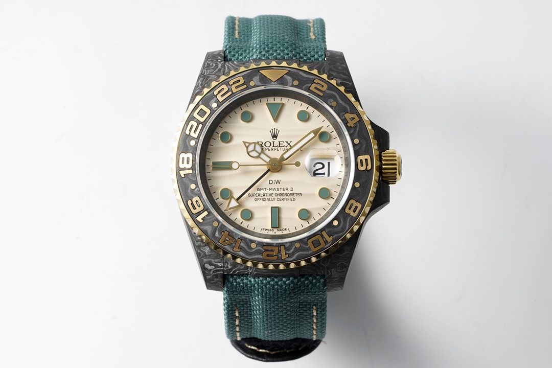 Diw New Rolex Ultra Limited Edition GMT-MASTER II-Carbon Fiber-Yellow Grey(1:1 replica) - Elite Watch Atelier