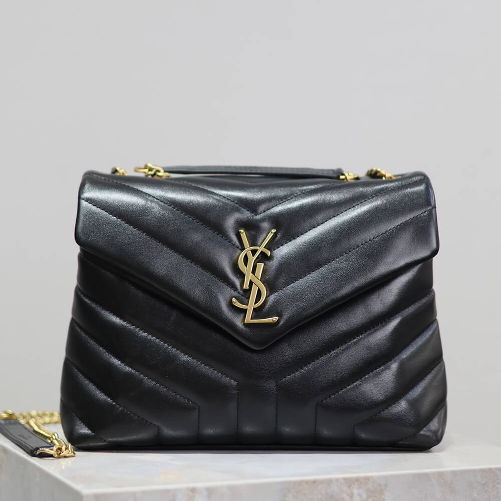YSL Loulou Small Chain Bag in Black Leather Gold Hardware1:1High-quality replica