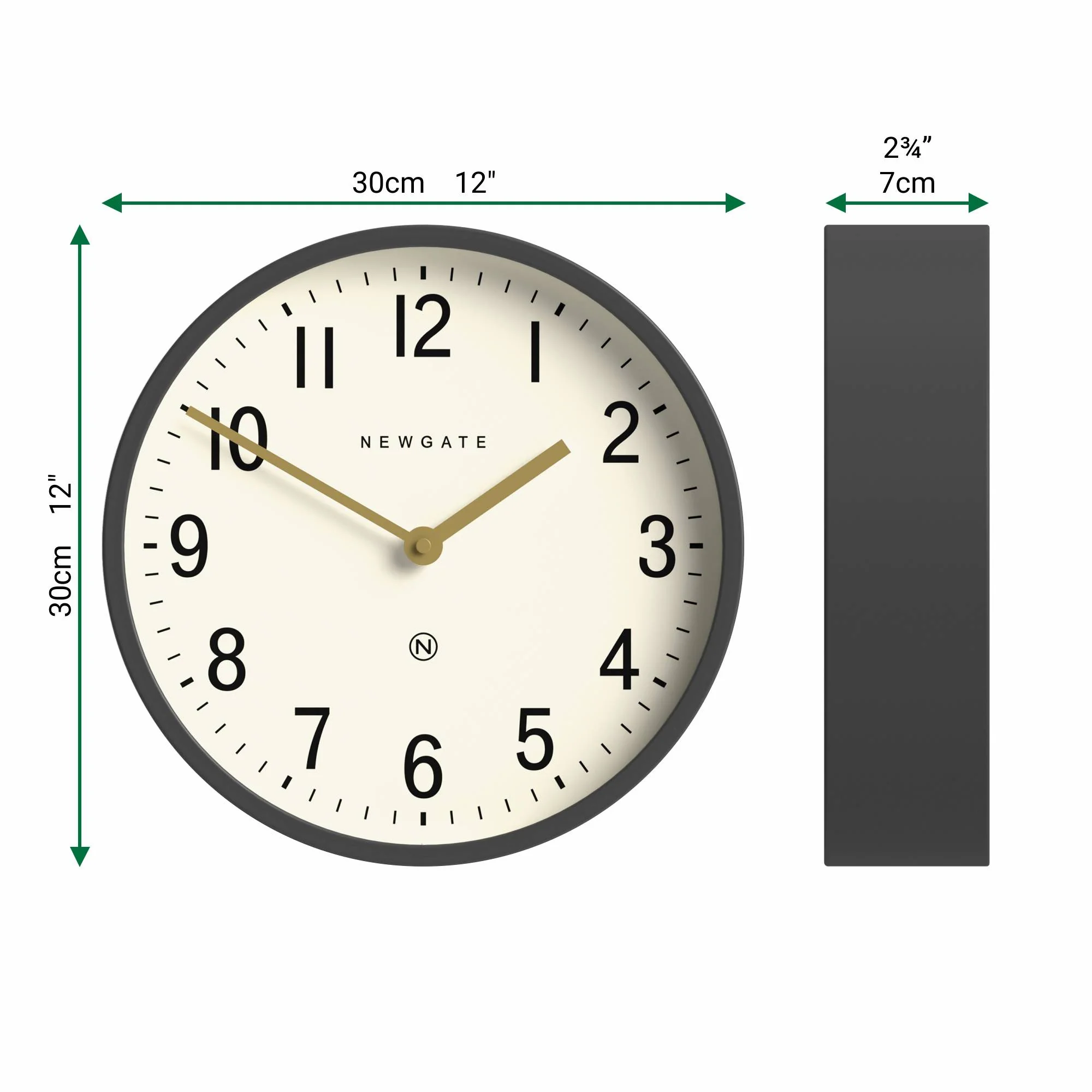 Newgate Master Edwards wall clock in grey
