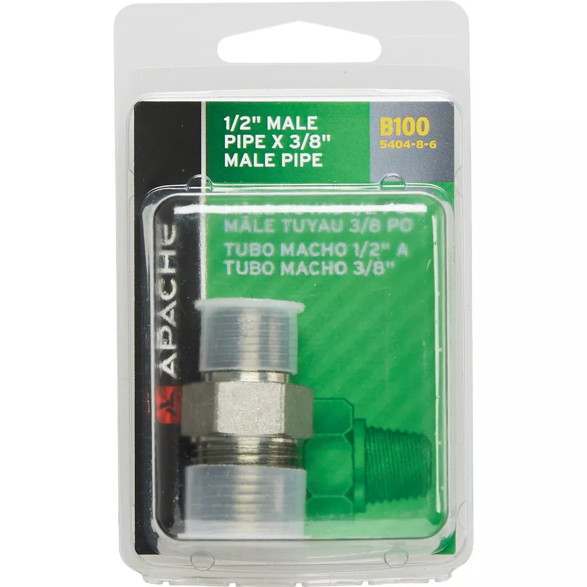 Apache 1/2 In. Male Pipe x 3/8 In. Male Pipe Hydraulic Hose Adapter