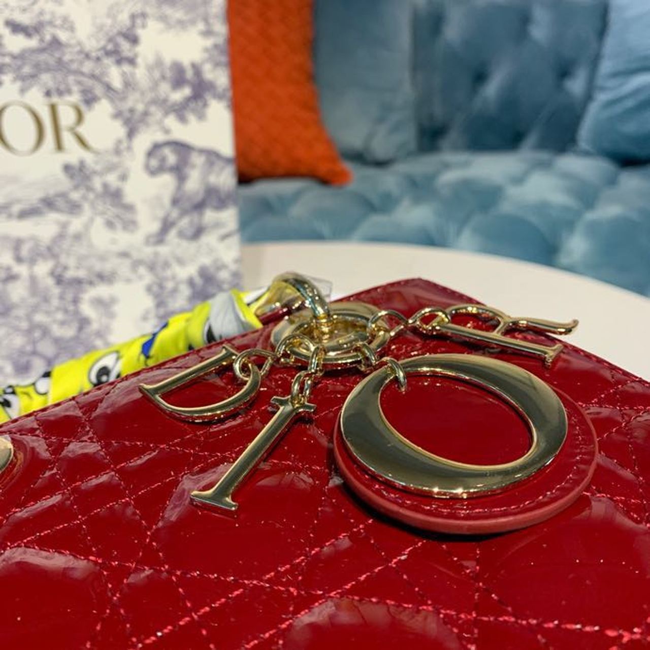 Christian Dior Small Lady Dior Bag with Chain Gold Toned Hardware Burgundy For Women 20cm/8in CD M0538OWCB_M3231:1High-quality replica