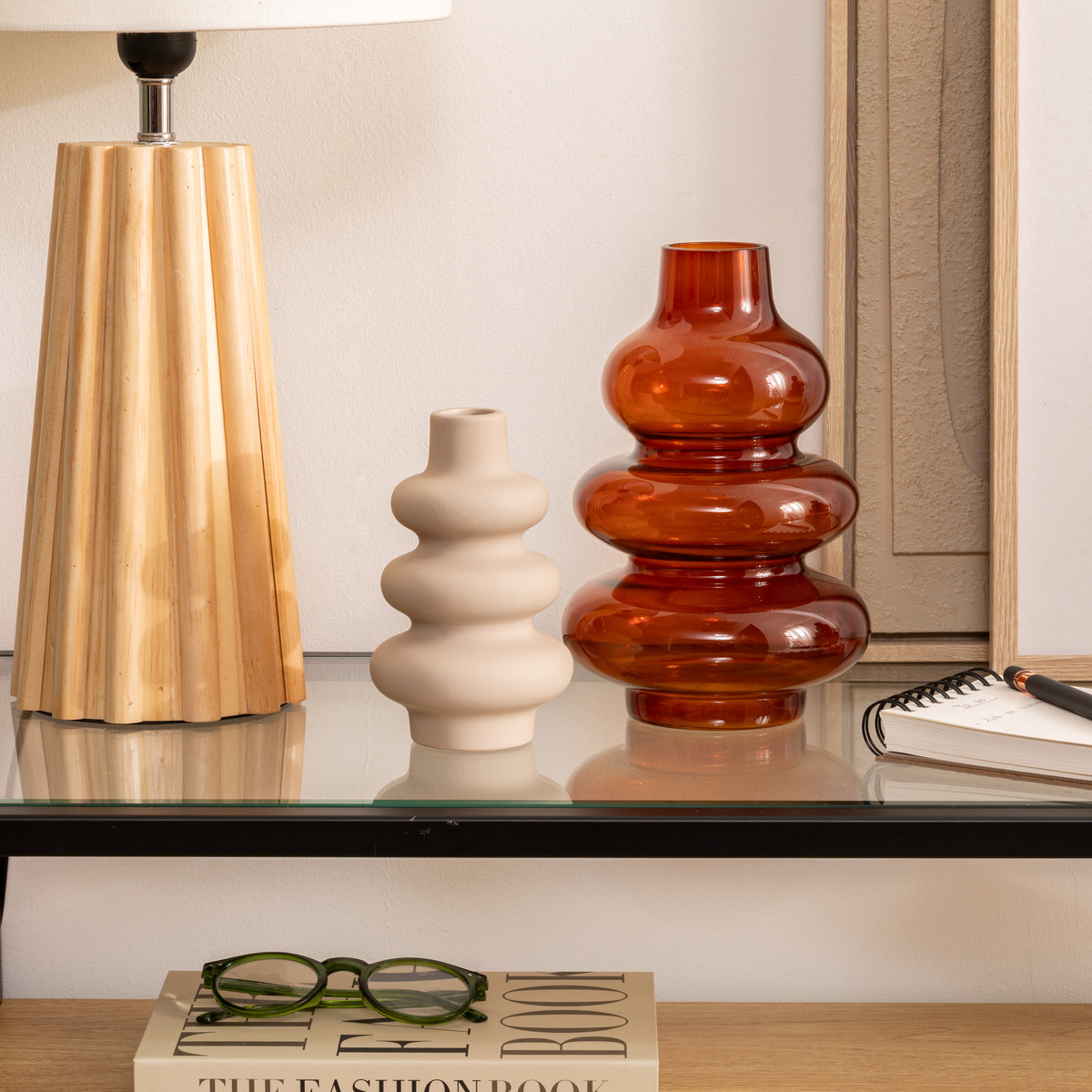 Vase "Clothilde" Amber, H. 22 cm