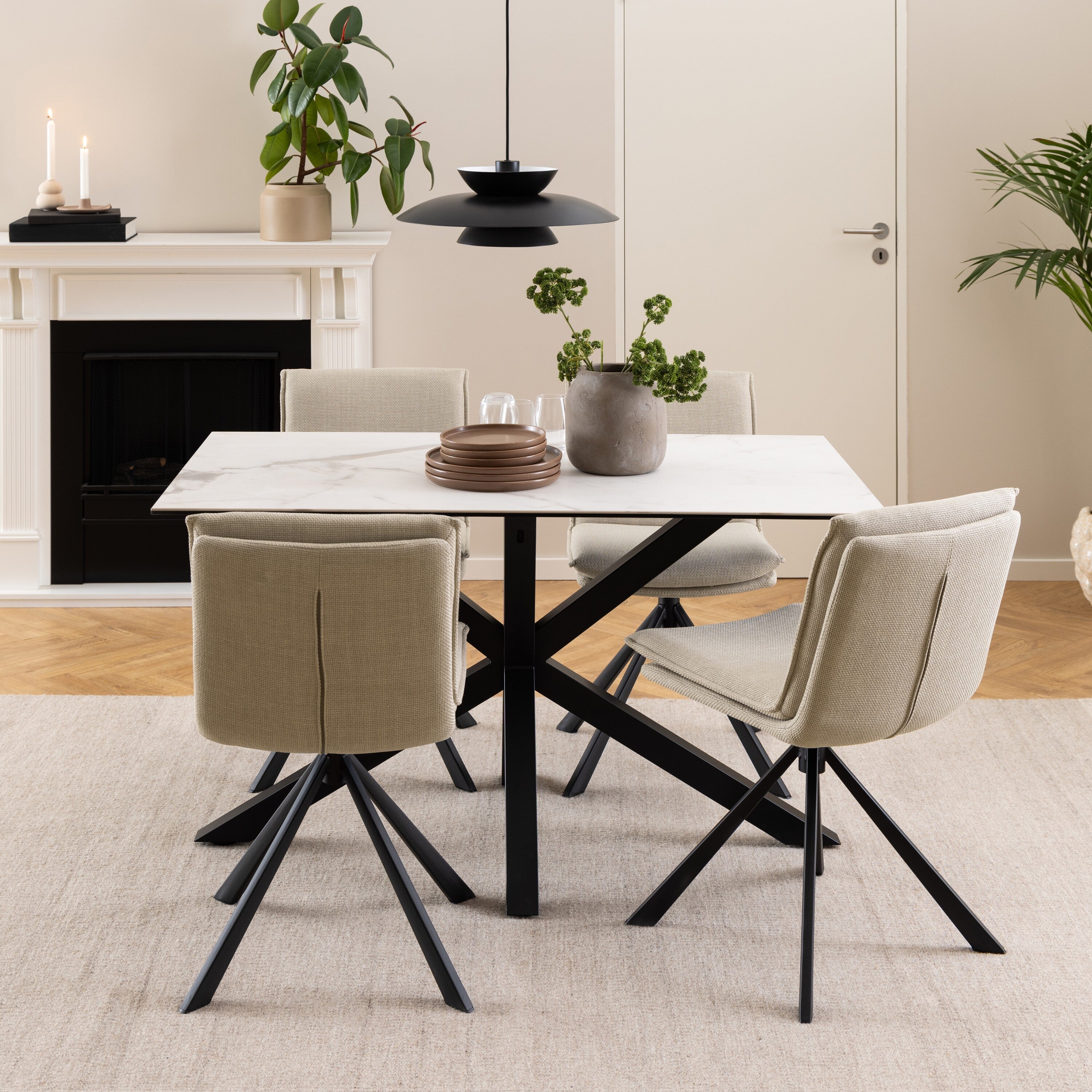 Blokker basic Square Eetkamerstoel - Beige