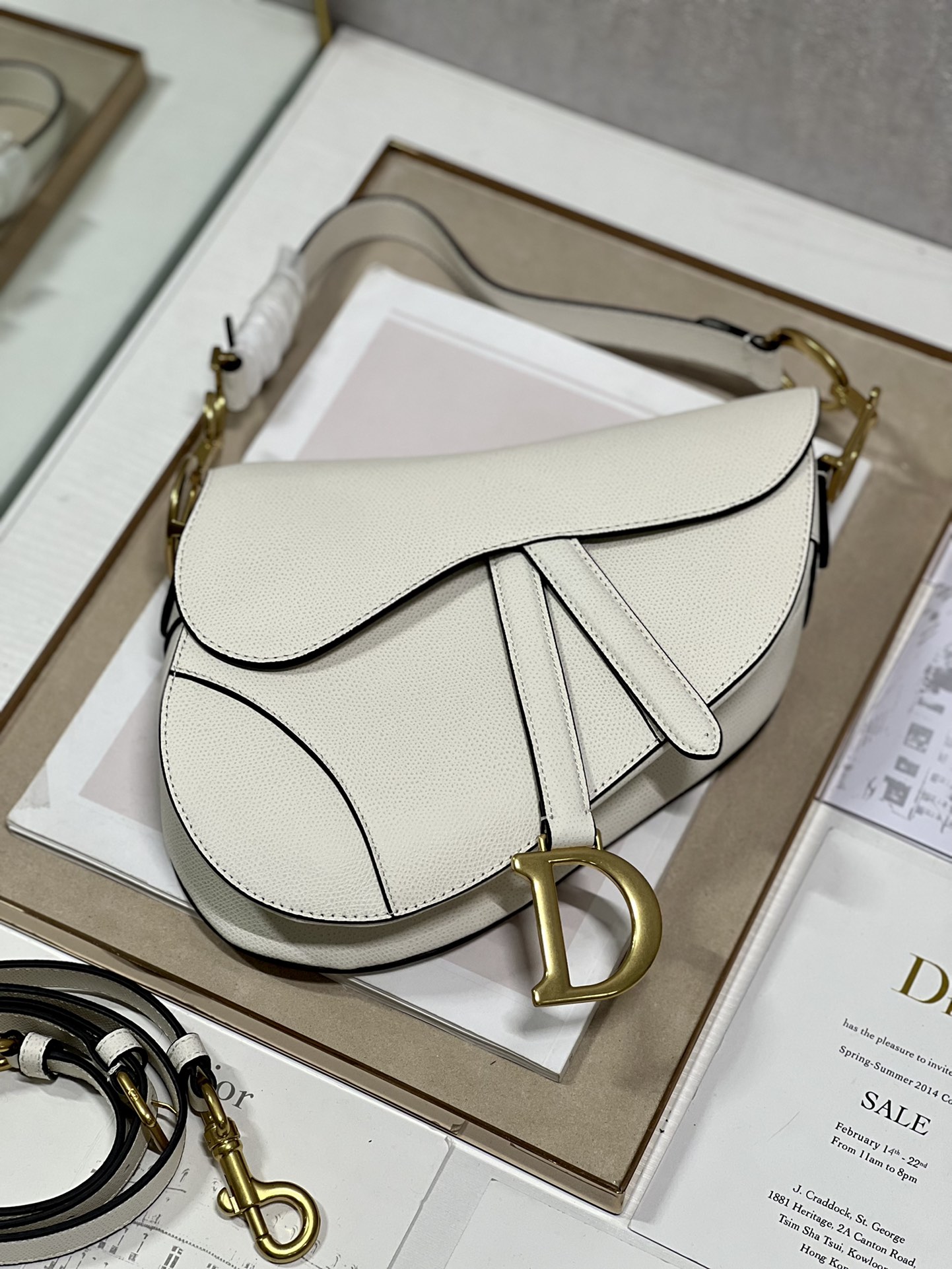 Dior Christian Saddle Bag With Strap White For Women 10in/25.5cm1:1High-quality replica