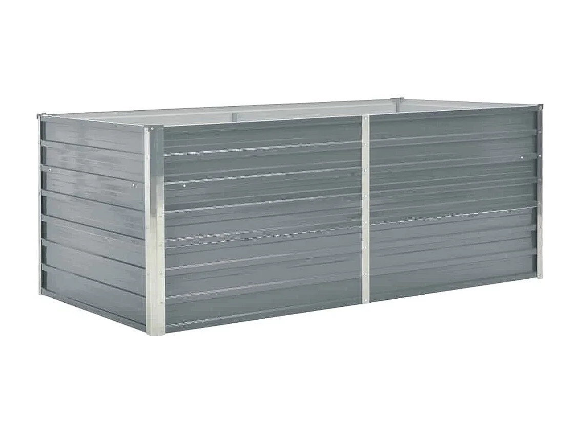 Jardinière 160 x 80 x 45 cm Acier galvanisé Gris
