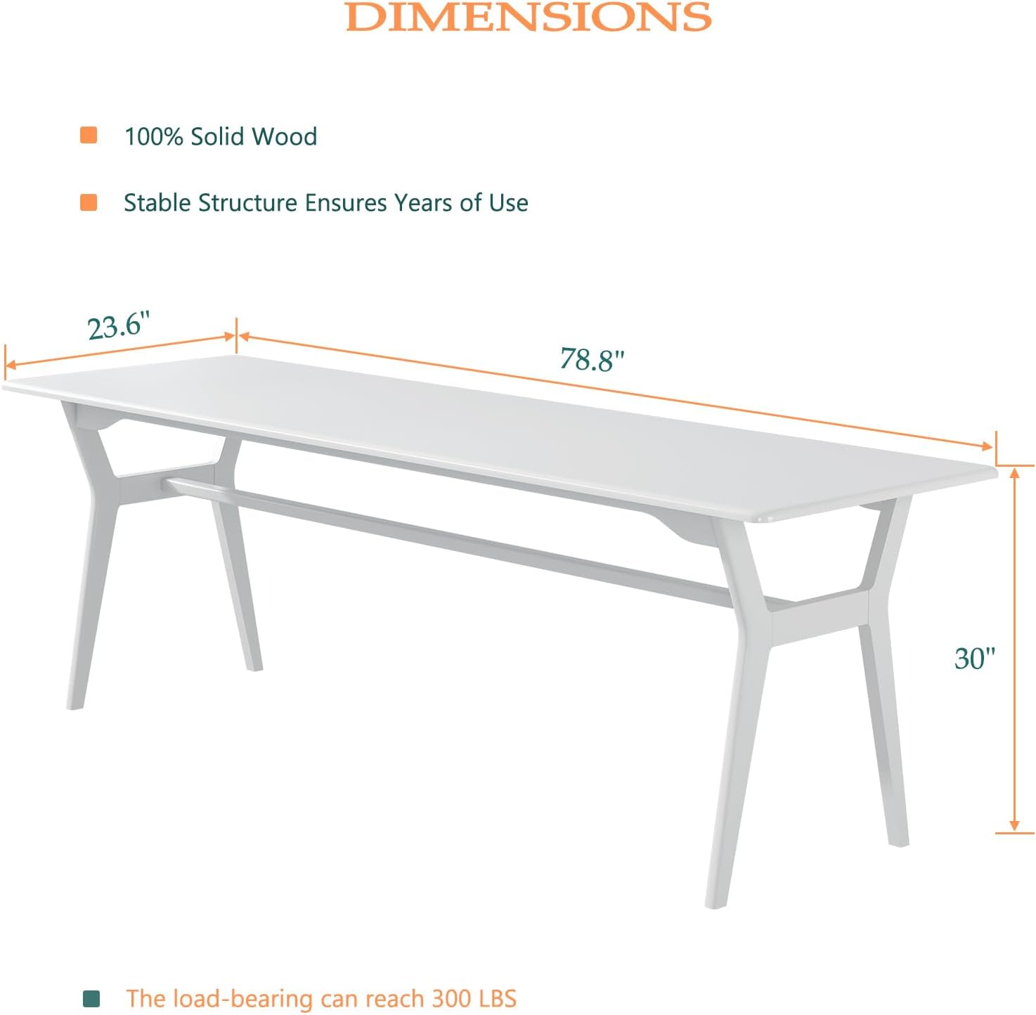OSCHF Solid Wood Study Desk - 78.8