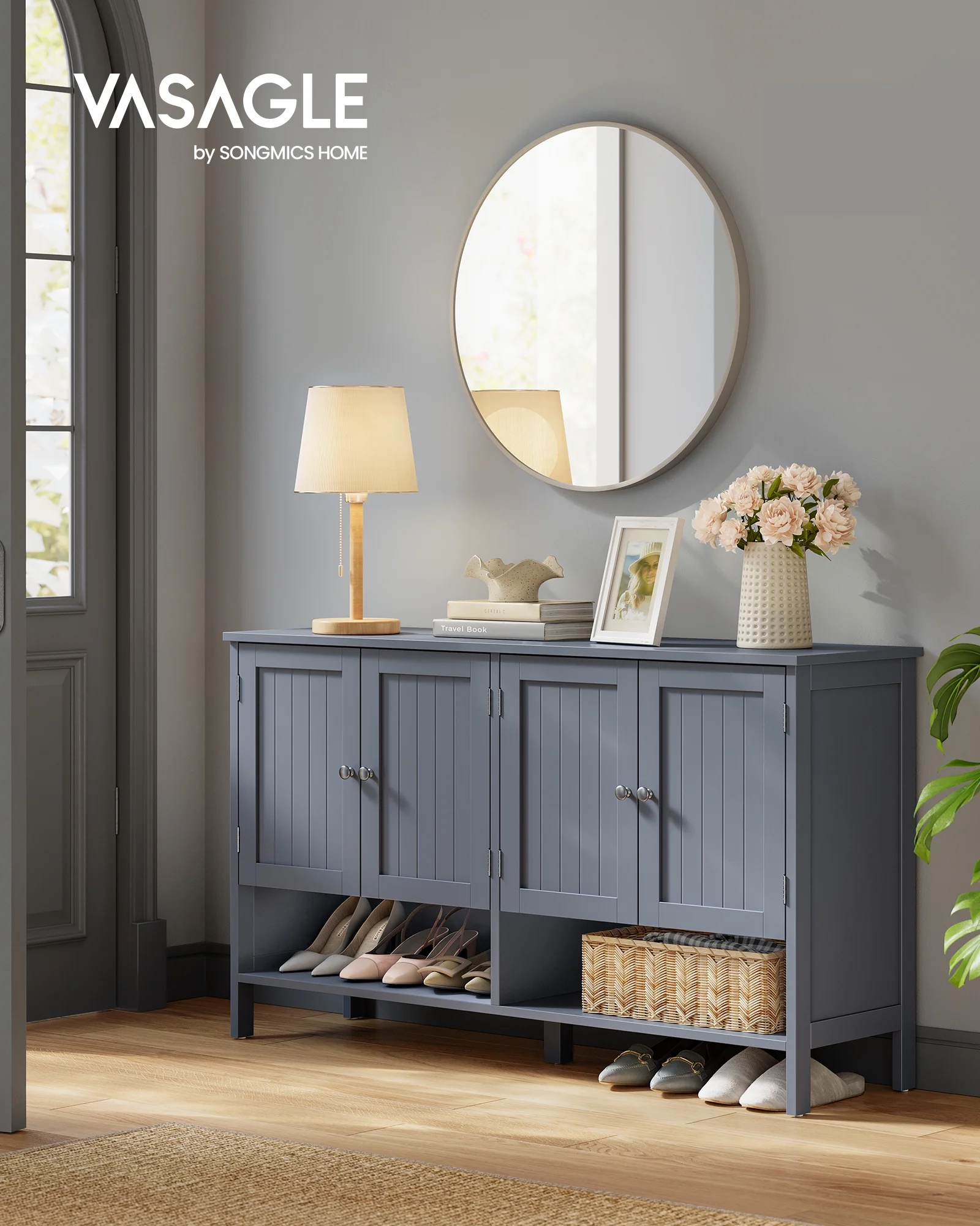 Shoe Cabinet, 3-Tier Shoe Storage Organizer, shoe shelf, Modern Country Cabinet,Freestanding Cabinet with Height-Adjustable Shelf, 13.8 x 47.2 x 27.6 Inches, Entryway, CloudWhite - Image 13