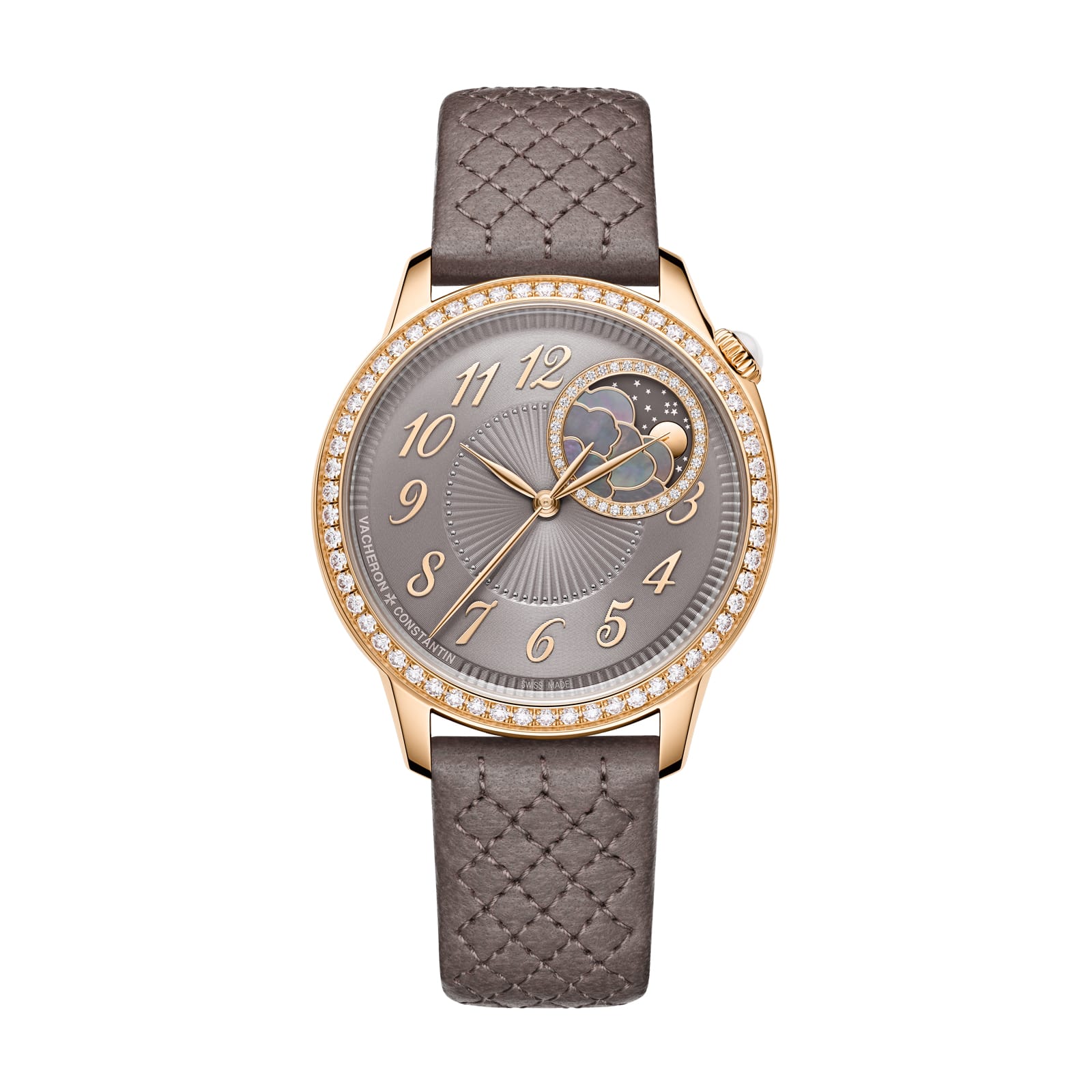 Replica Watches Fake Vacheron Constantin egerie moon phase 37 MM PINK GOLD(1:1 replica) - Elite Watch Atelier
