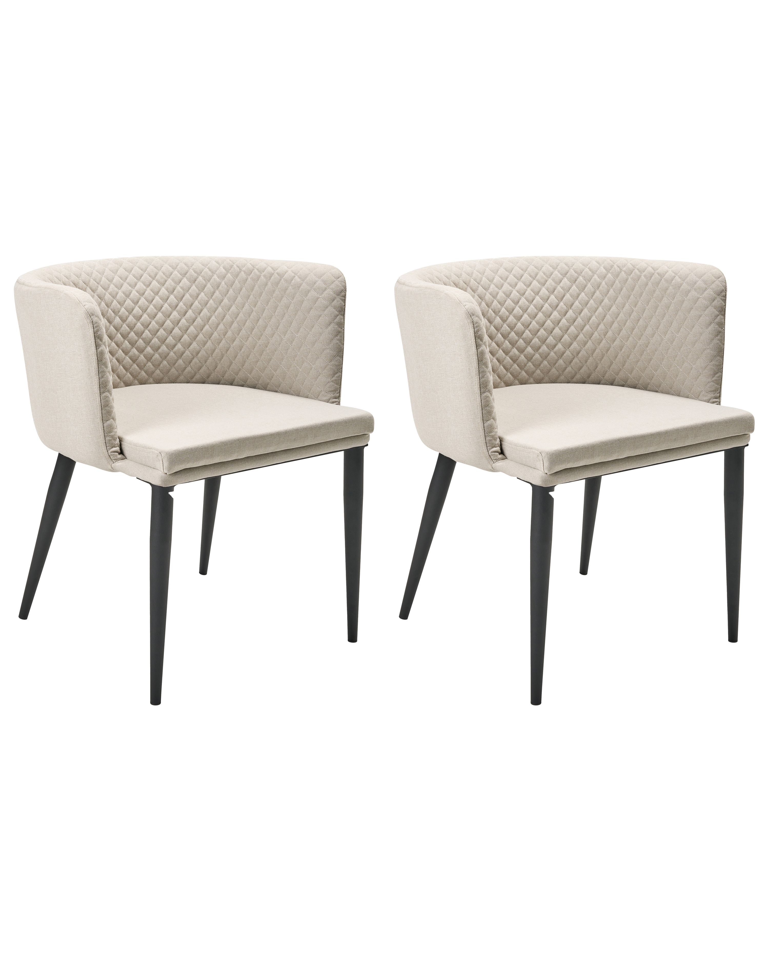 Set of 2 Garden Chairs LIMASSON Fabric Beige