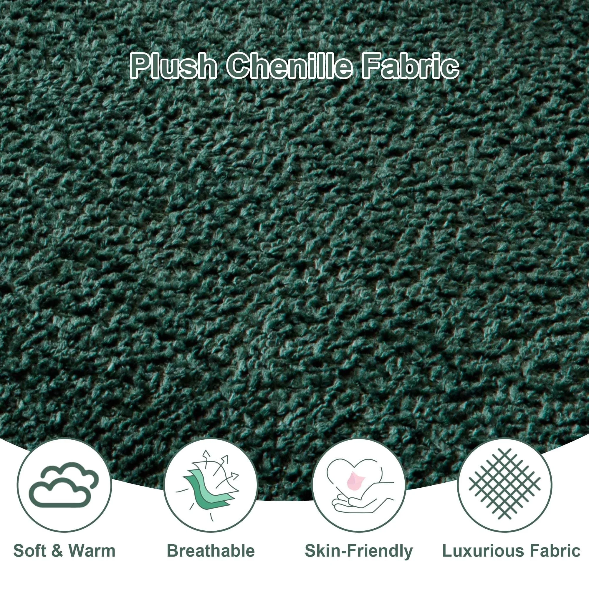 GNIXUU 112" Oversized Sectional Sofa Cloud Couch for Living Room, Modern Chenille L Shaped Couch, Comfy Boucle Modular Sofa Sleeper with Moveable Ottoman & Memory Foam (Green) - Image 10