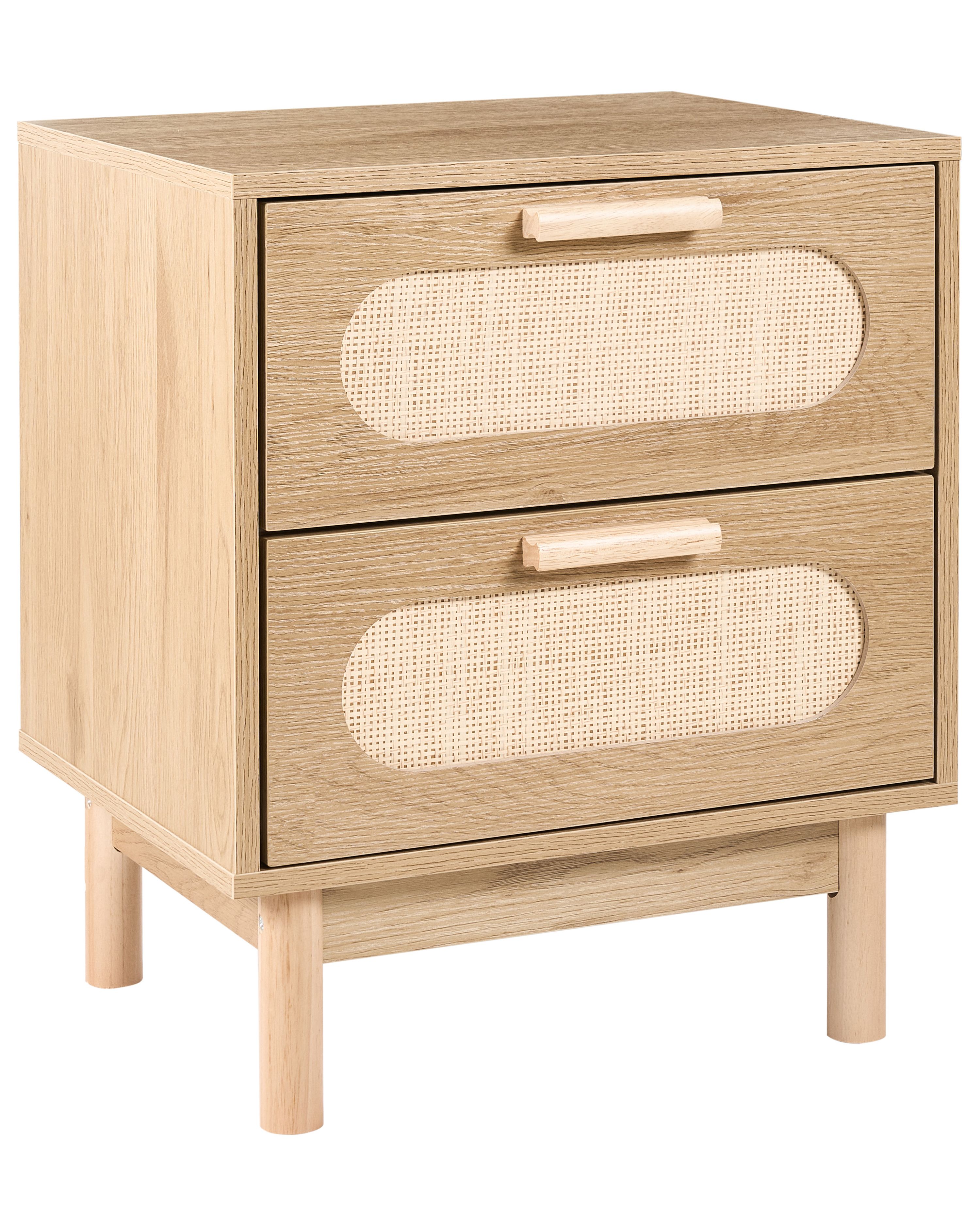 2 Drawer Bedside Table COSTELLO Light Brown