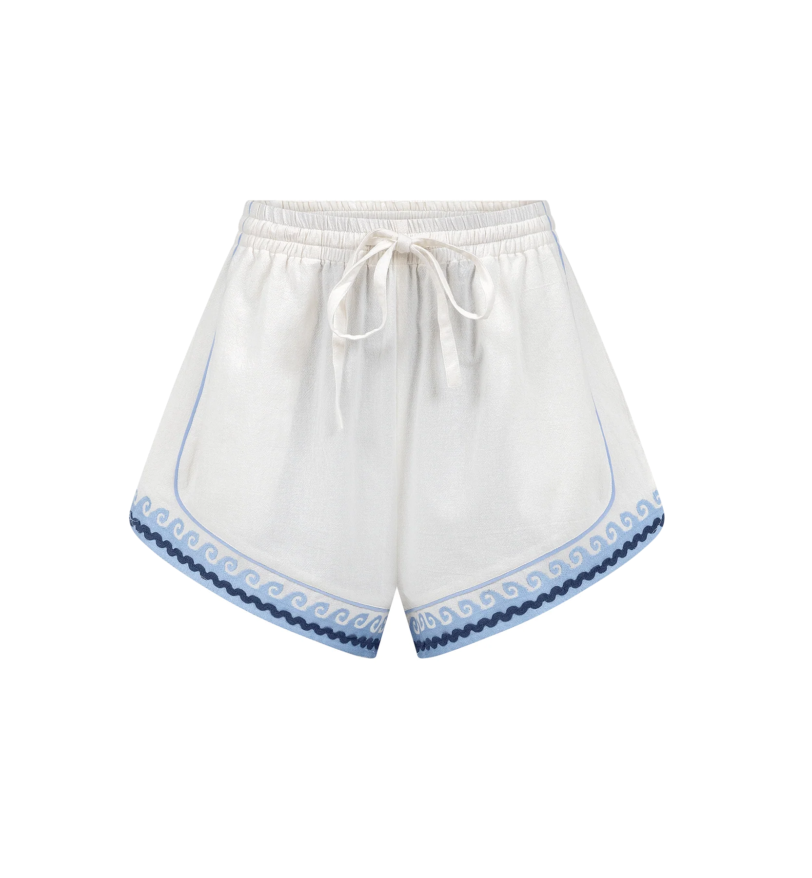 Embroidered Indigo Flora Shorts