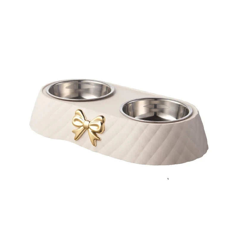 ChicPet | Elegante Roestvrijstalen Voer- en Waterbak Set