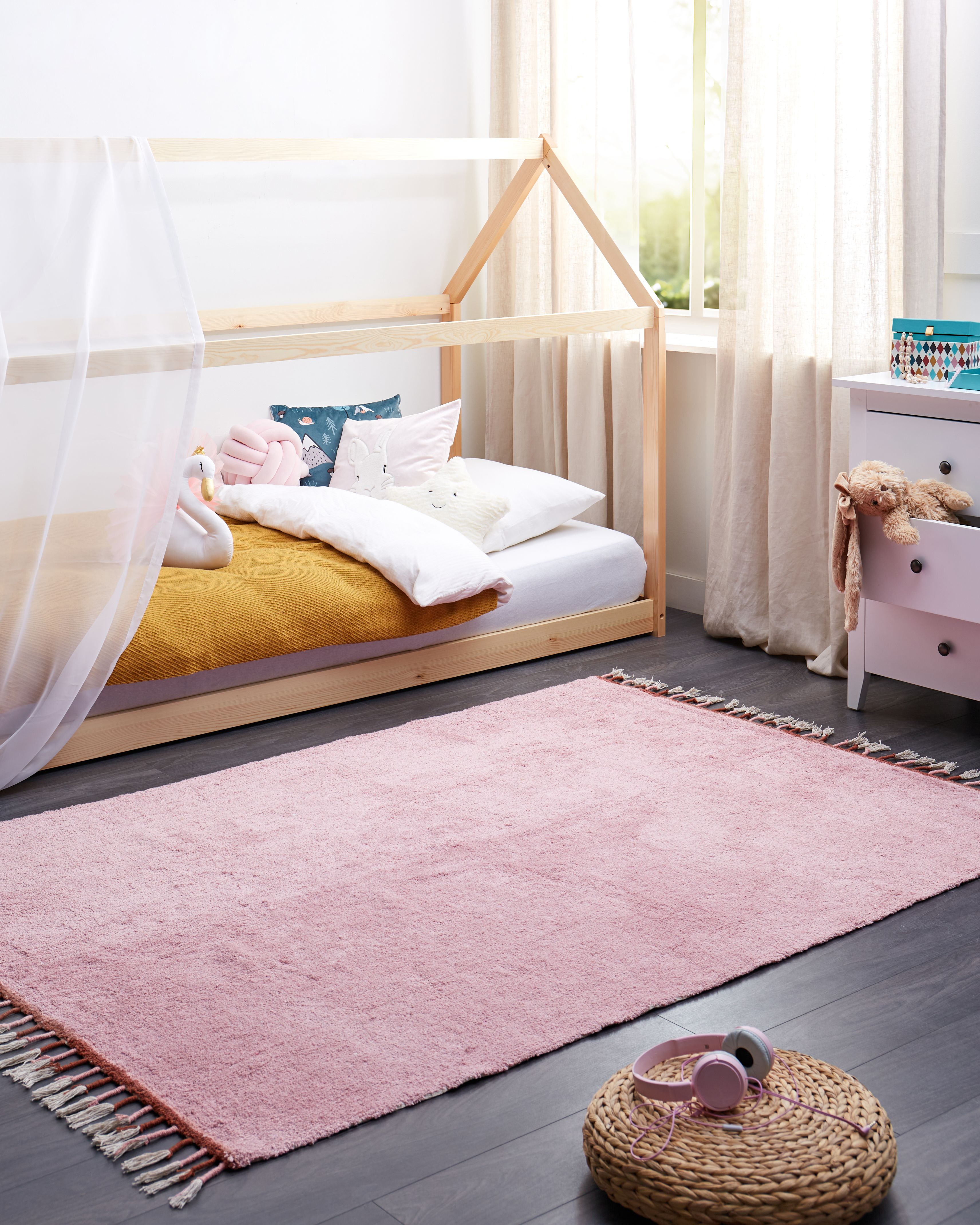 Kids Rug CAPARLI Pink 140 x 200 cm Cotton