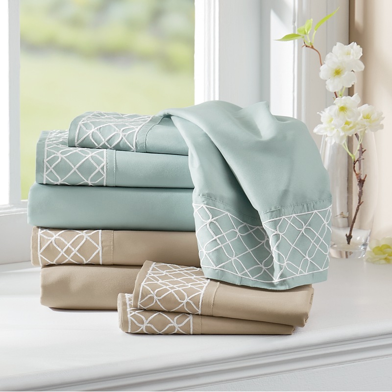 Metallic Thread Microfiber Sheet Set - MIDNIGHT VELVET CATALOG