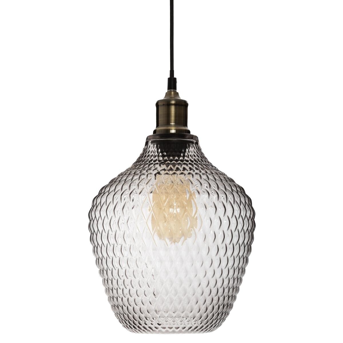 Suspension lamp "Omaha" Smoked glass, D.22 cm