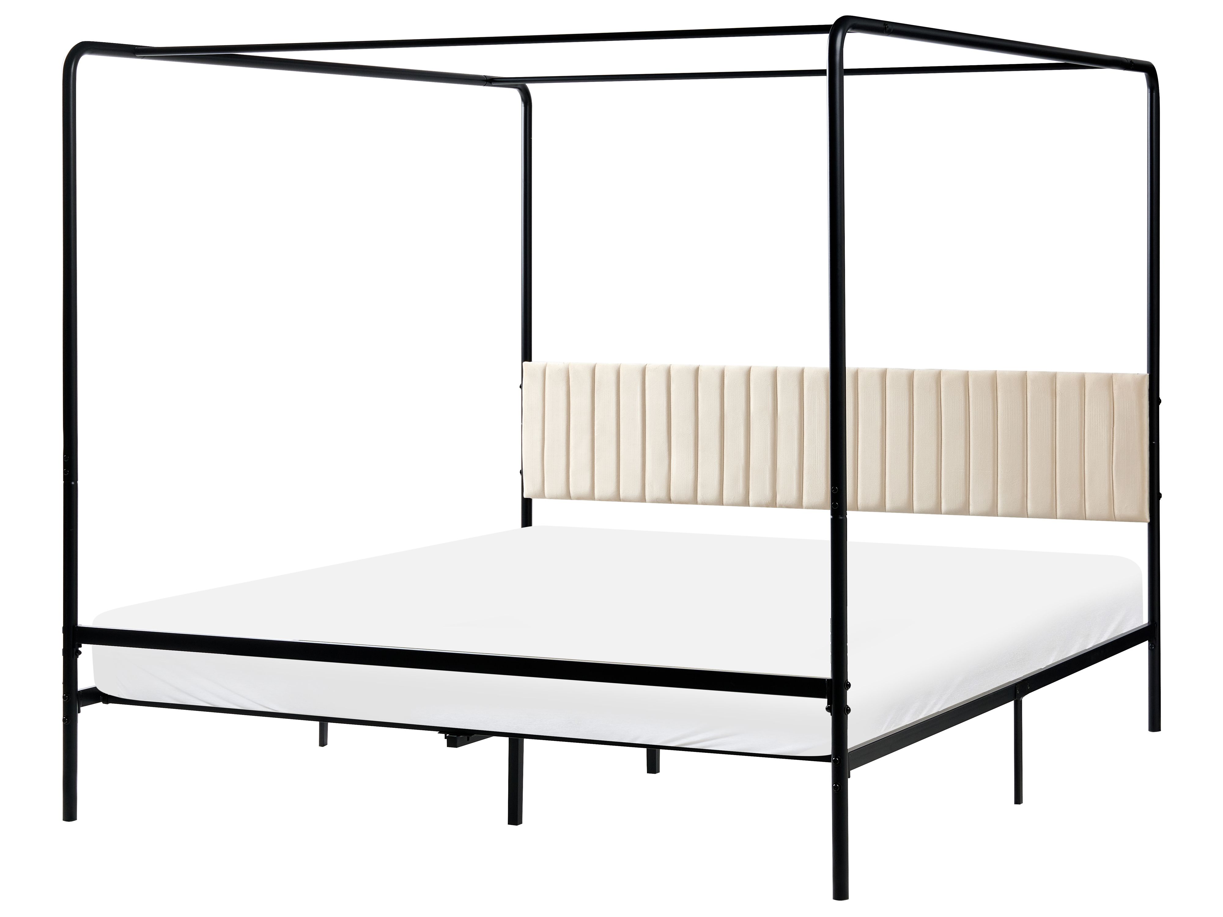 Four Poster Bed Metal MIRABEAU 180 x 200 cm (EU Super King) Black