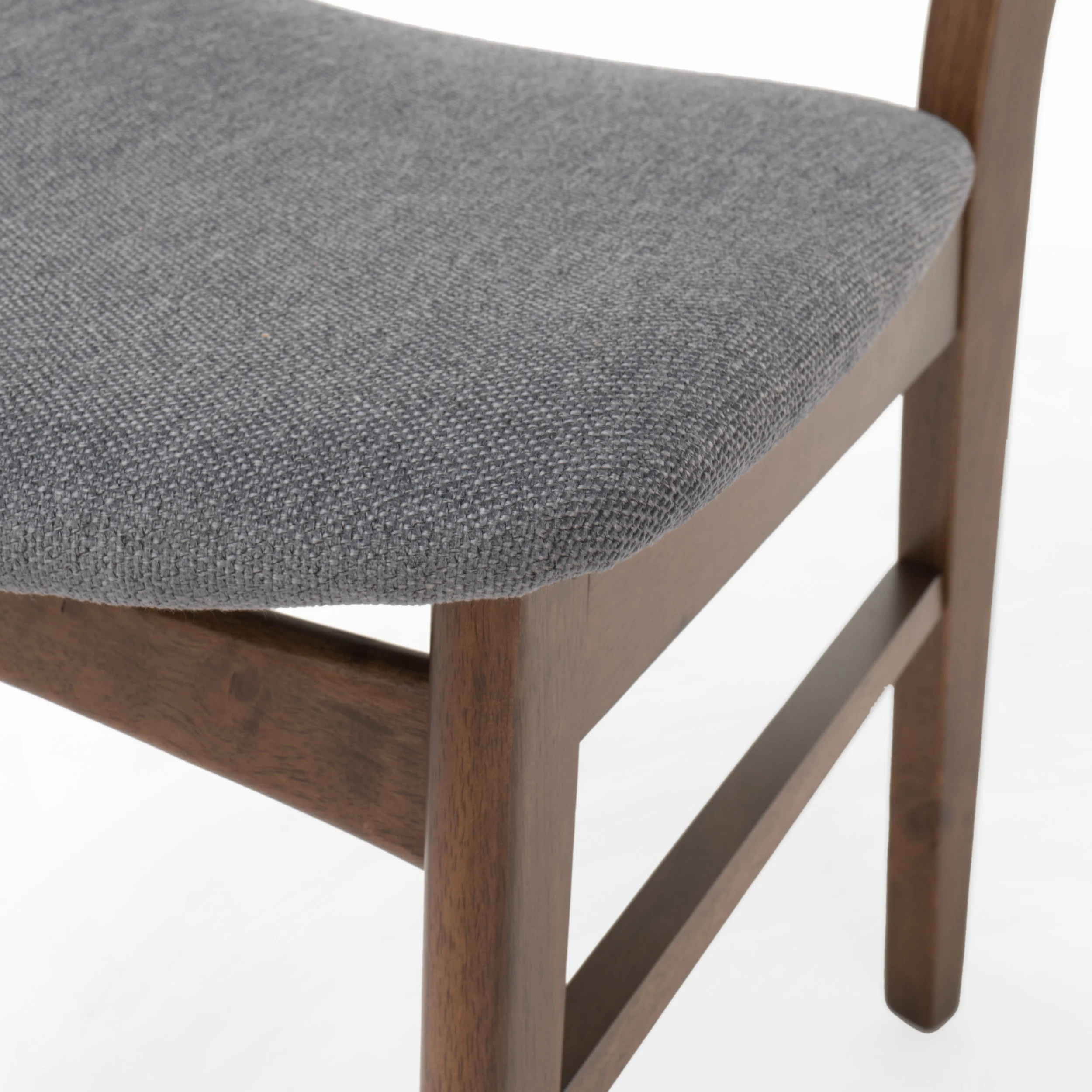 GDFSTUDIO Mid Century Modern Fabric Upholstered Rubberwood Dining Chairs, Set of 2, Dark Gray and Walnut - Image 15