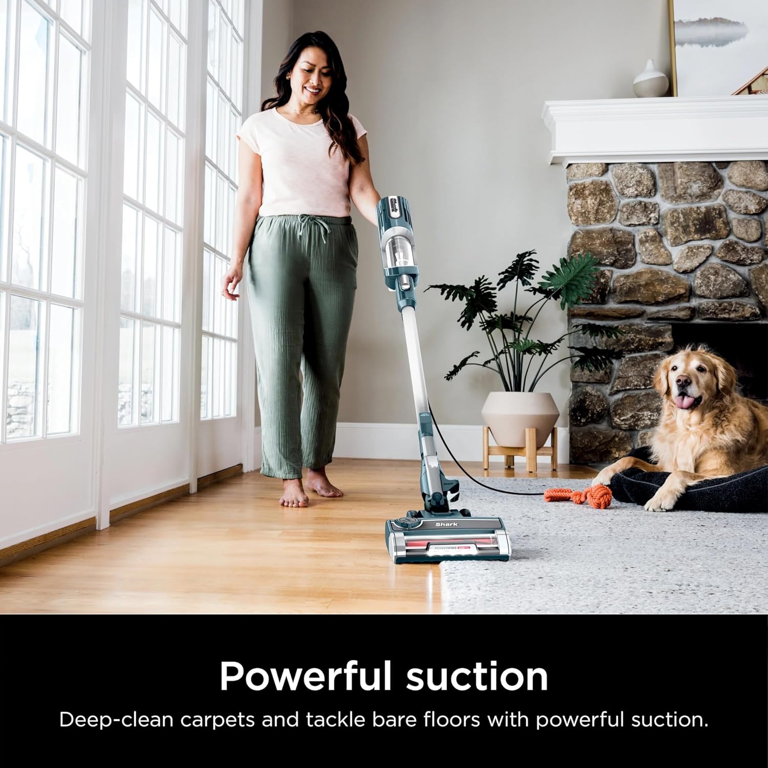 Shark HZ700 Ultralight PetPro Corded Stick Vacuum with PowerFins HairPro Odor Neutralizer Technology, Crevice & Upholstery Tool, Blue Iris (Renewed)