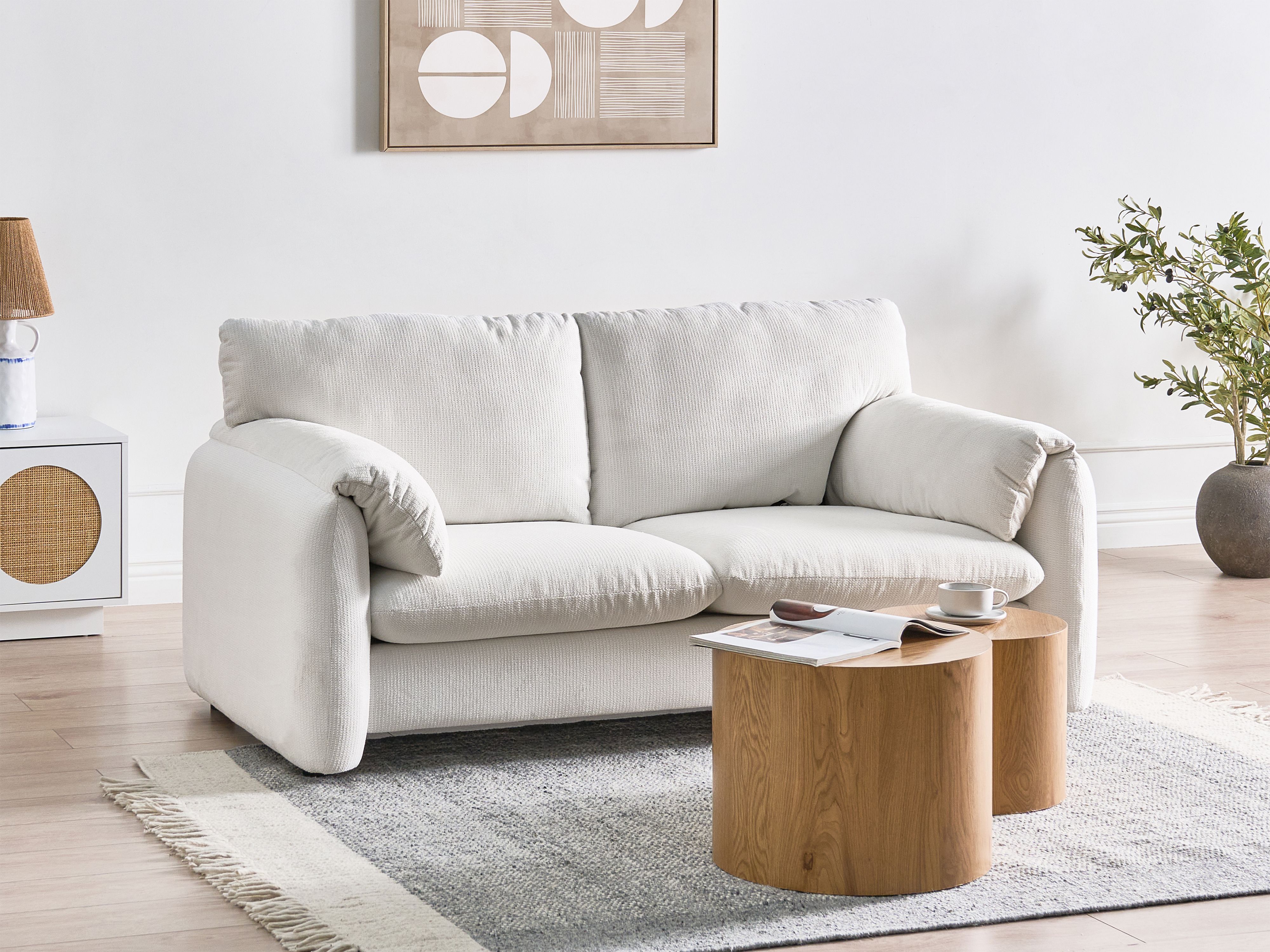 Sofa 2 Seater GETA Fabric Off-White