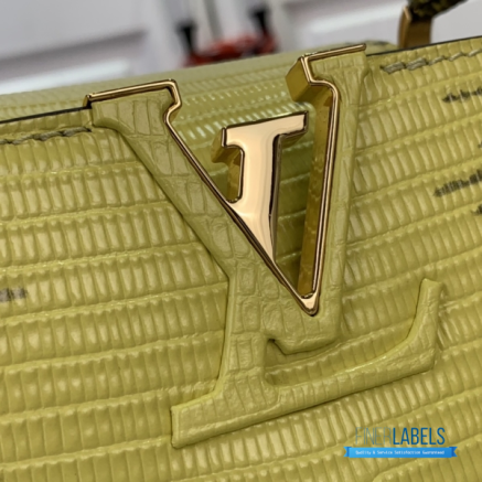 Lime Green Lizard Embossed Mini Top Handle Handbag1:1High-quality replica