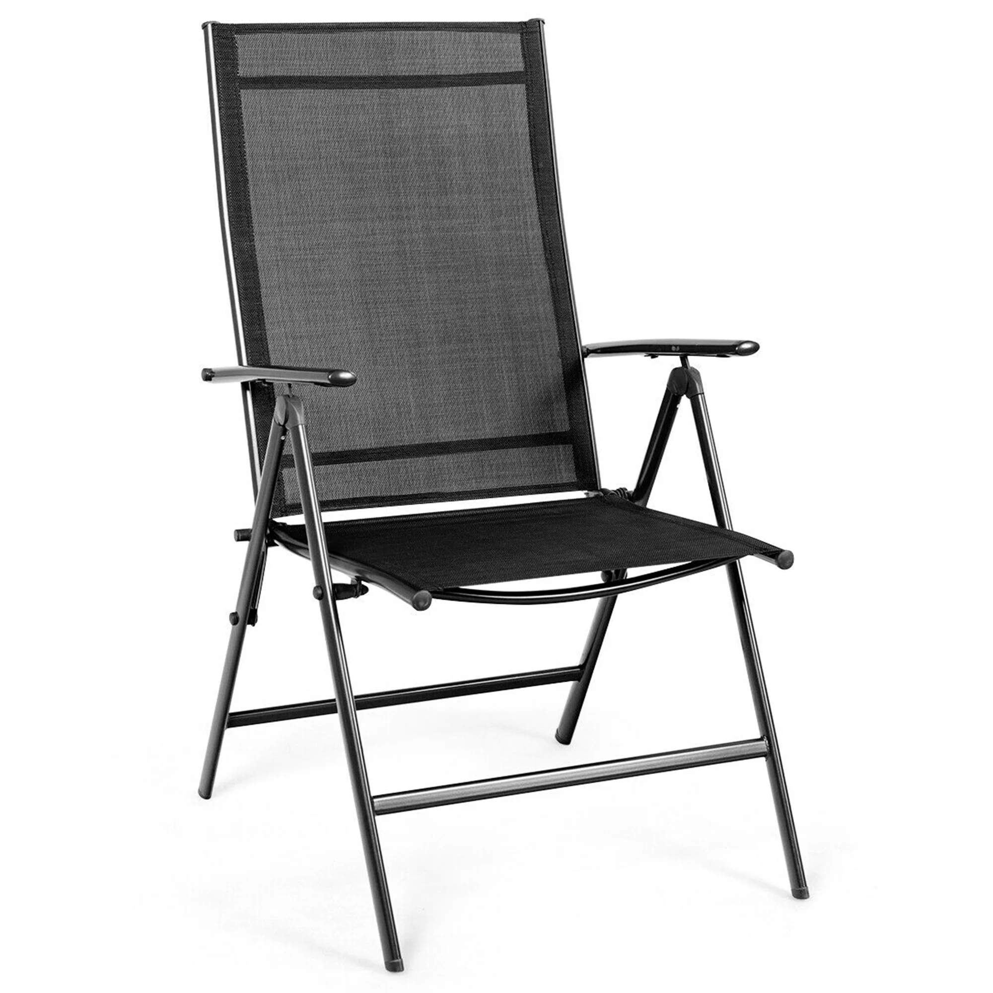 Gymax 4PCS Folding Chair Patio Garden Outdoor w/ Steel Frame Adjustable Backrest - Image 5
