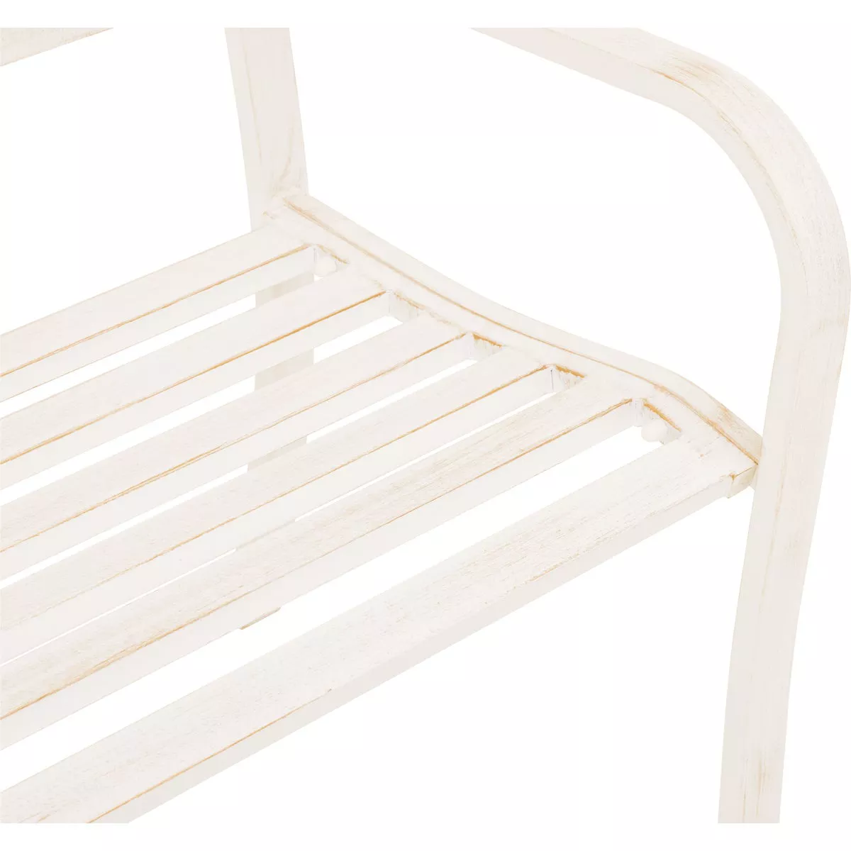 Outdoor Expressions 50 In. White Steel Bench with Scroll Design