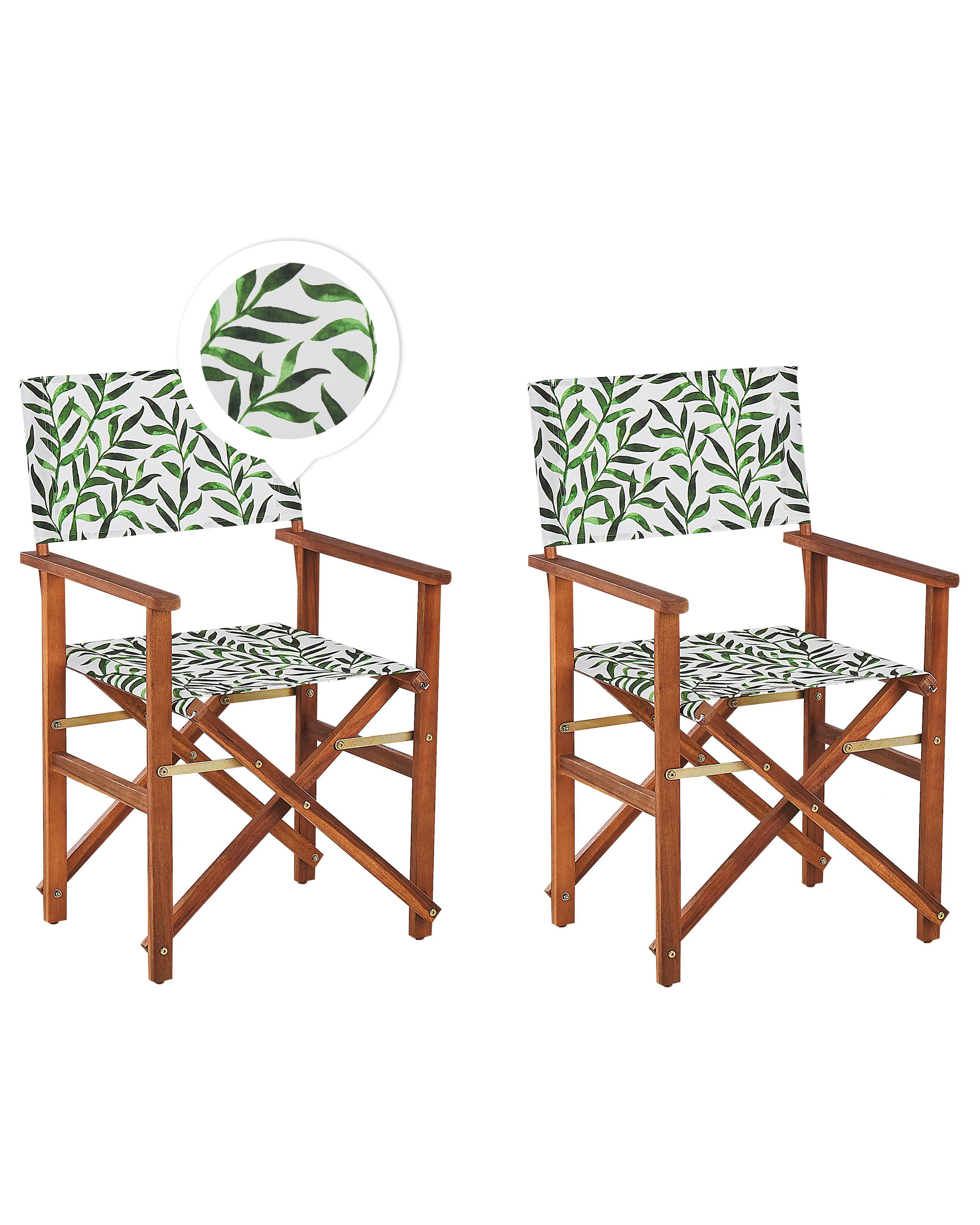 Set of 2 Garden Chairs CINE Acacia Wood Dark Brown