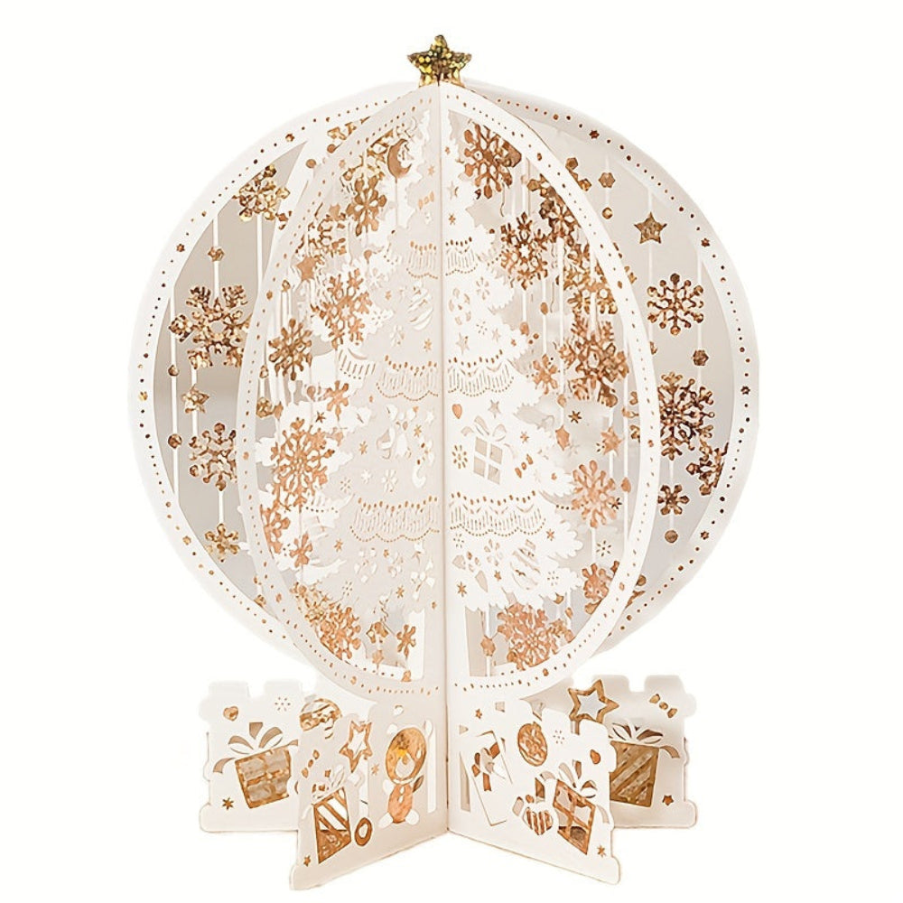3D Pop-up Kerstkaart met Magische Boomweergave – Perfect voor Kerstwensen en Feestelijke Decoratie