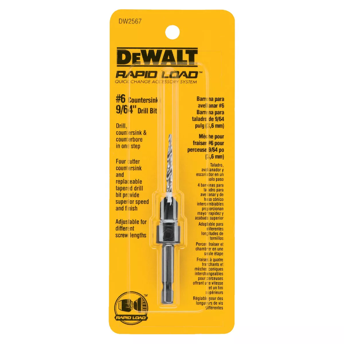 DEWALT #6 - 9/64 In. Fine Rapid Load Wood Countersink
