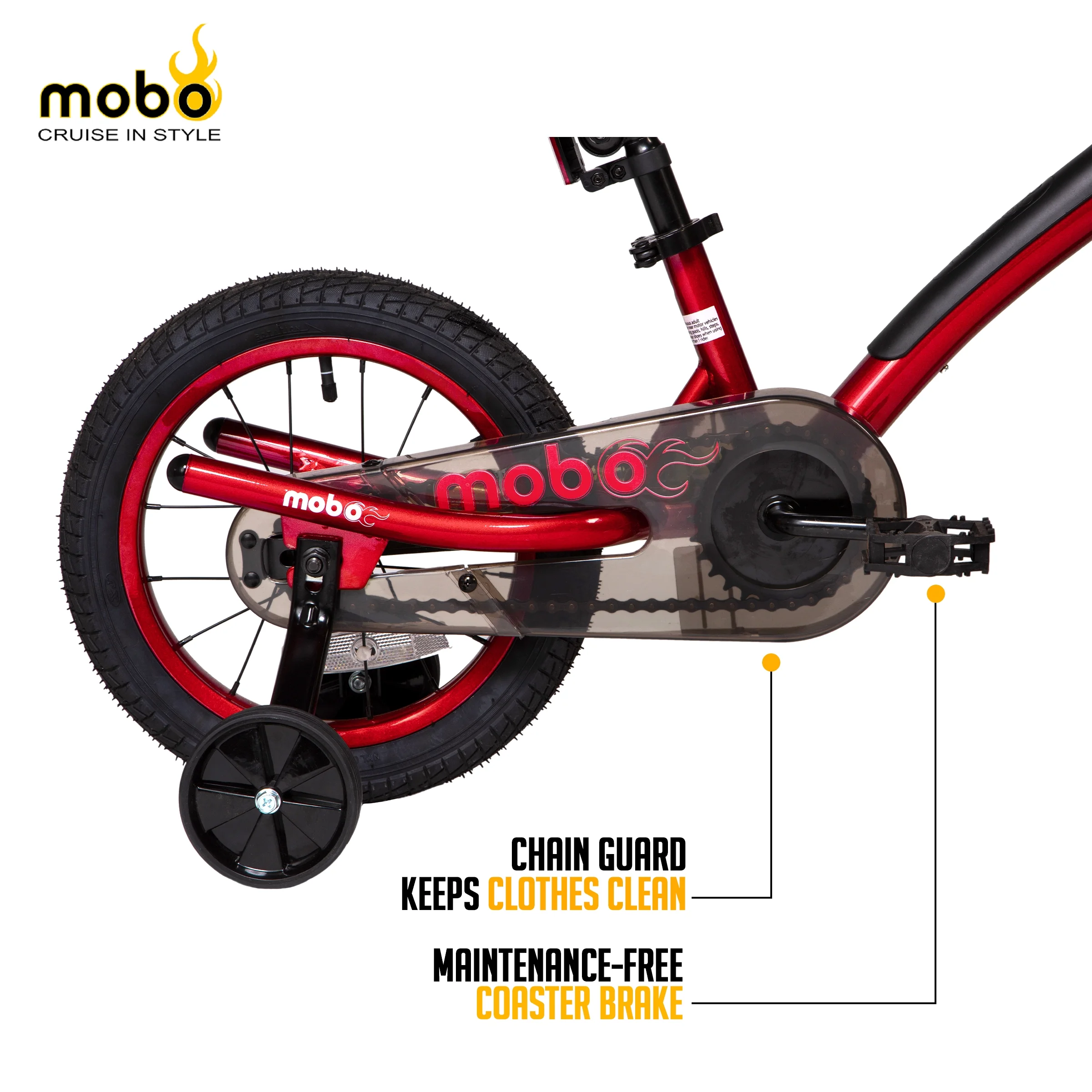 Mobo First Boy's 14" Kids Bike, Ages 3-5 Years Old, Red - Image 17