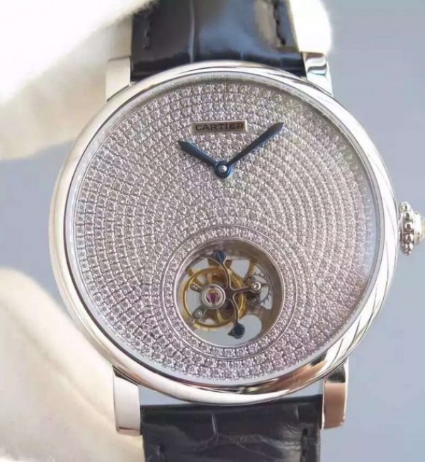 Replica Cartier Rotonde De Cartier Tourbillon SS Diamonds Dial - Top club