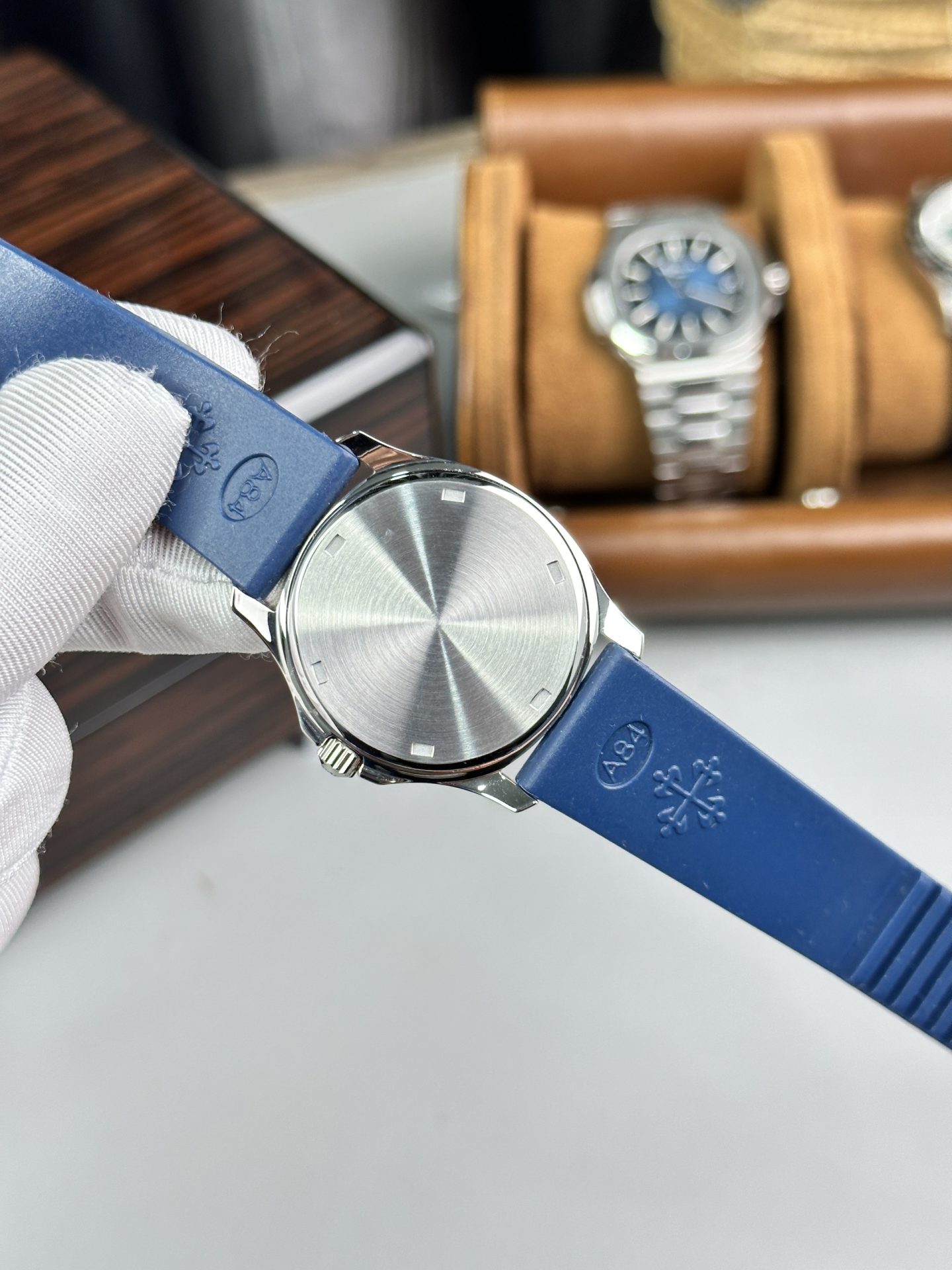 Patek Philippe Replica Watch Aquanaut 5067A Blue Dial With Stone Benzene PPF 35.6mm - Top club