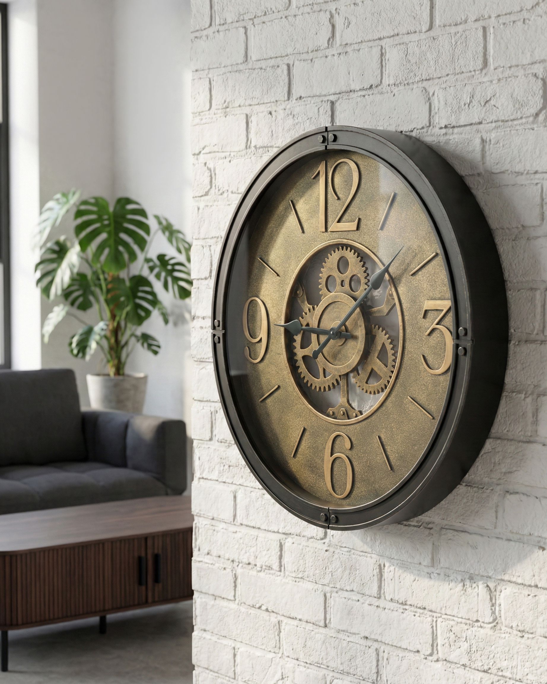 Wall Clock ALBACETE 50 cm Black
