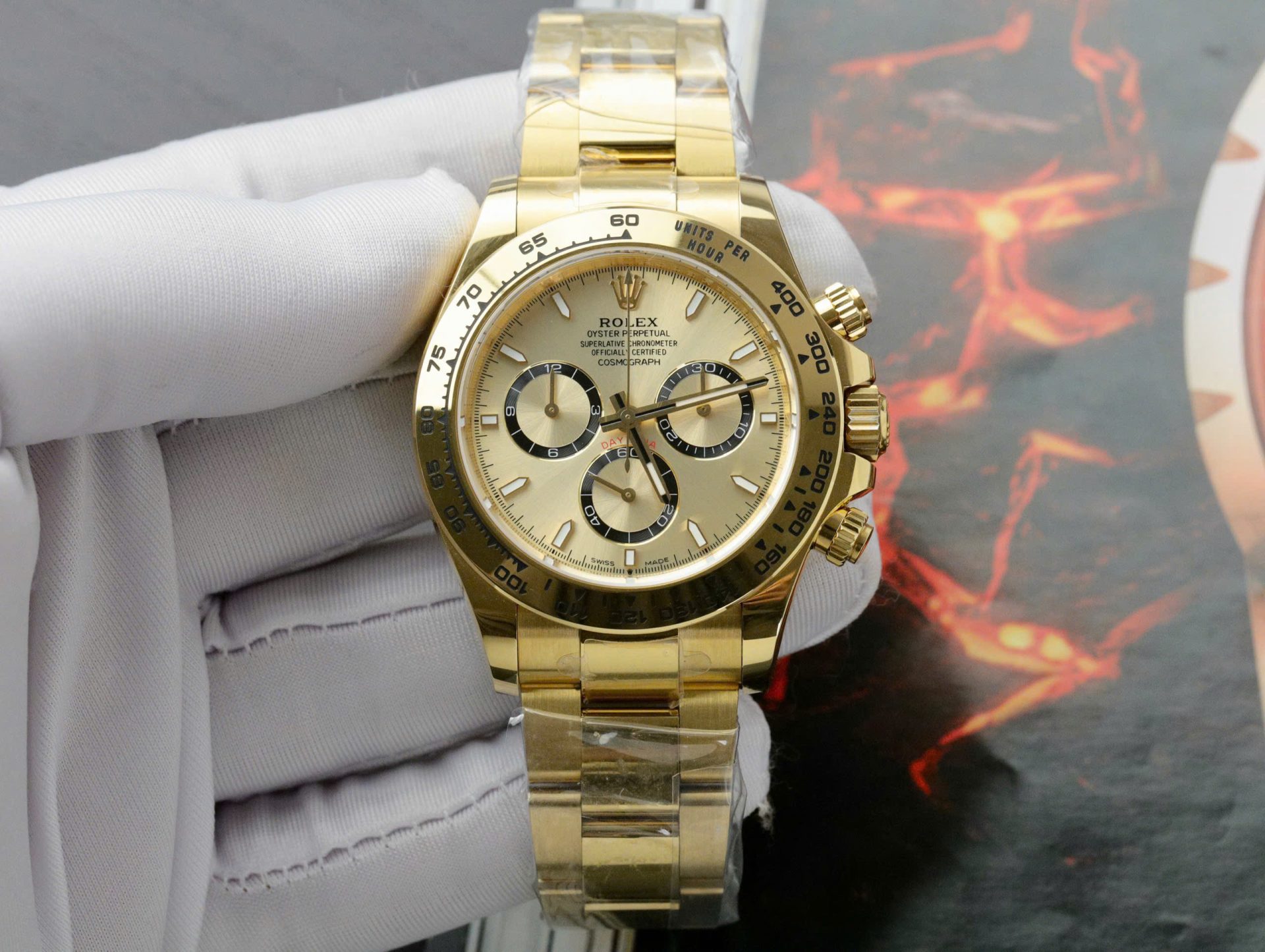Rolex Best Replica Watch Daytona 126508 Yellow Dial Oyster Strap 40mm - Elite Watch Atelier