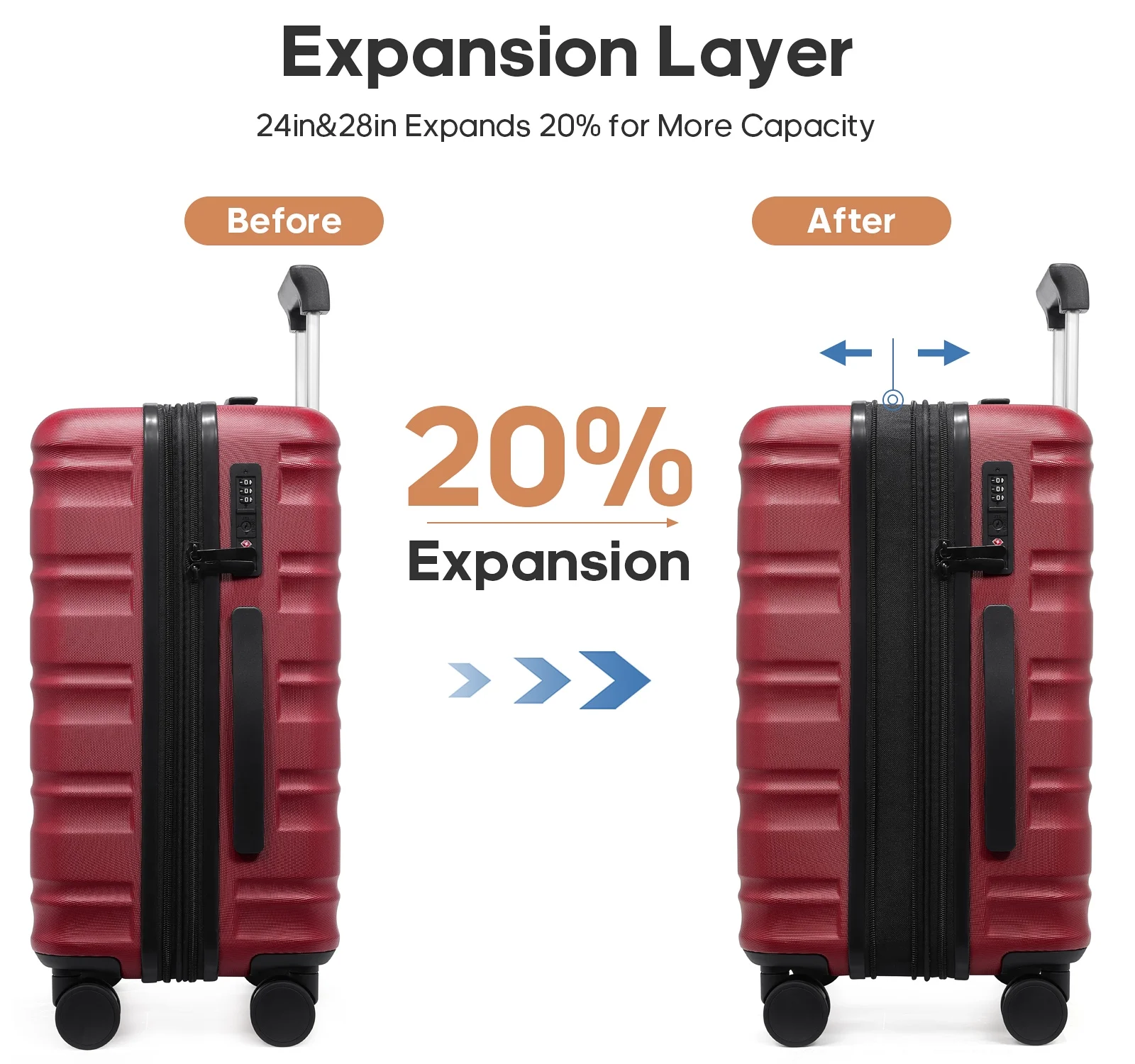 MIUSSE Luggage Sets 3 Piece, 20 Inch Carry On Luggage with Wheels, 100% PC Hardshell Suitcase with TSA Lock, Carry On Suitcases Airline Approved With Travel Backpack for Men Women - Image 49
