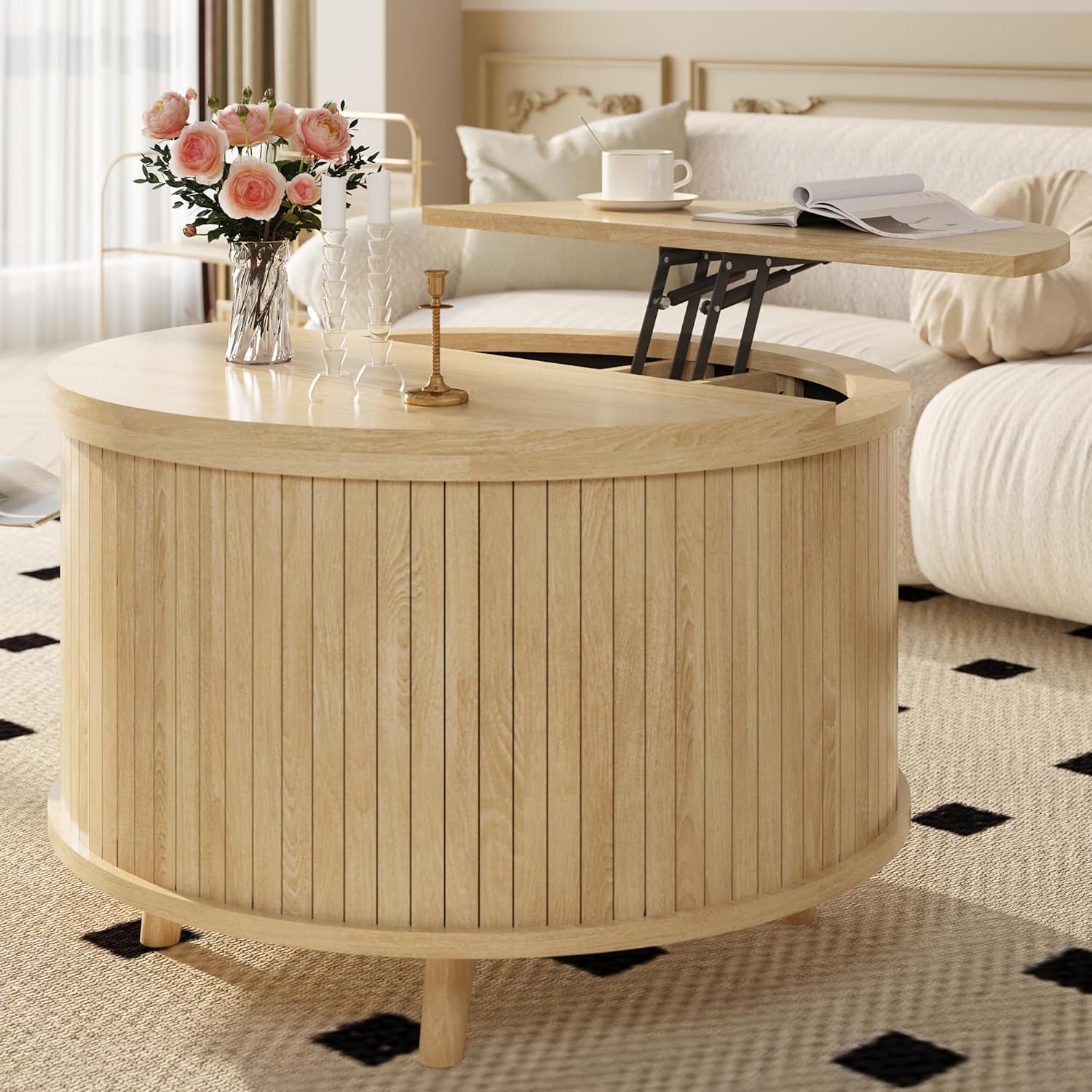 Easyego Lift Top Coffee Table for Small Spaces, 31.5