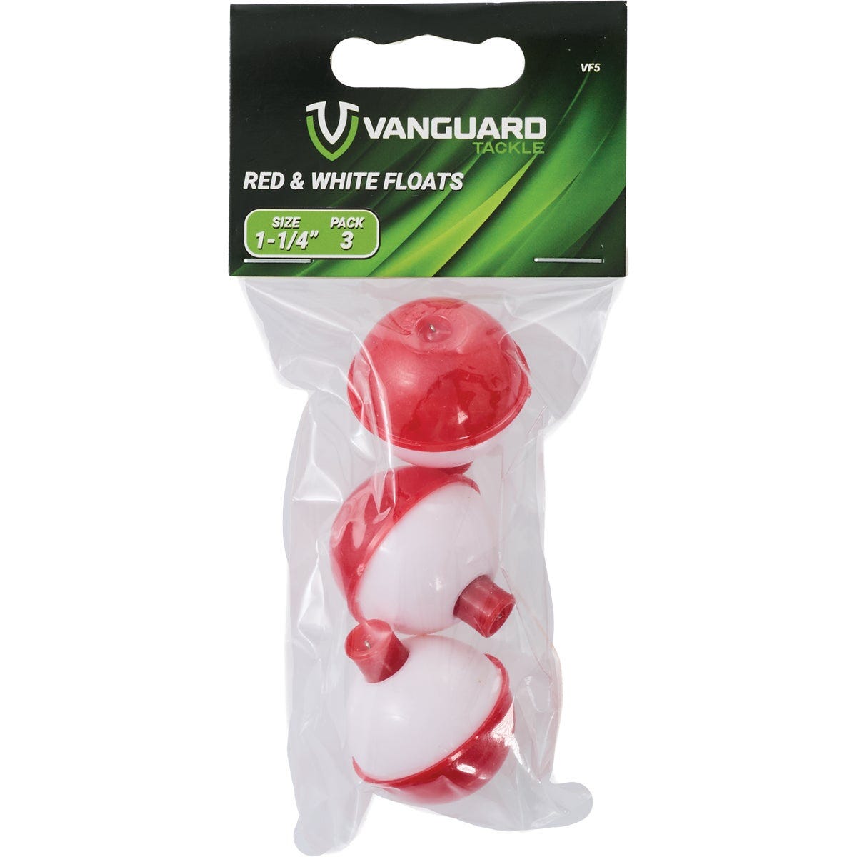 Vanguard 1-1/4 In. Red & White Push-Button Fishing Bobber Float (3-Pack)