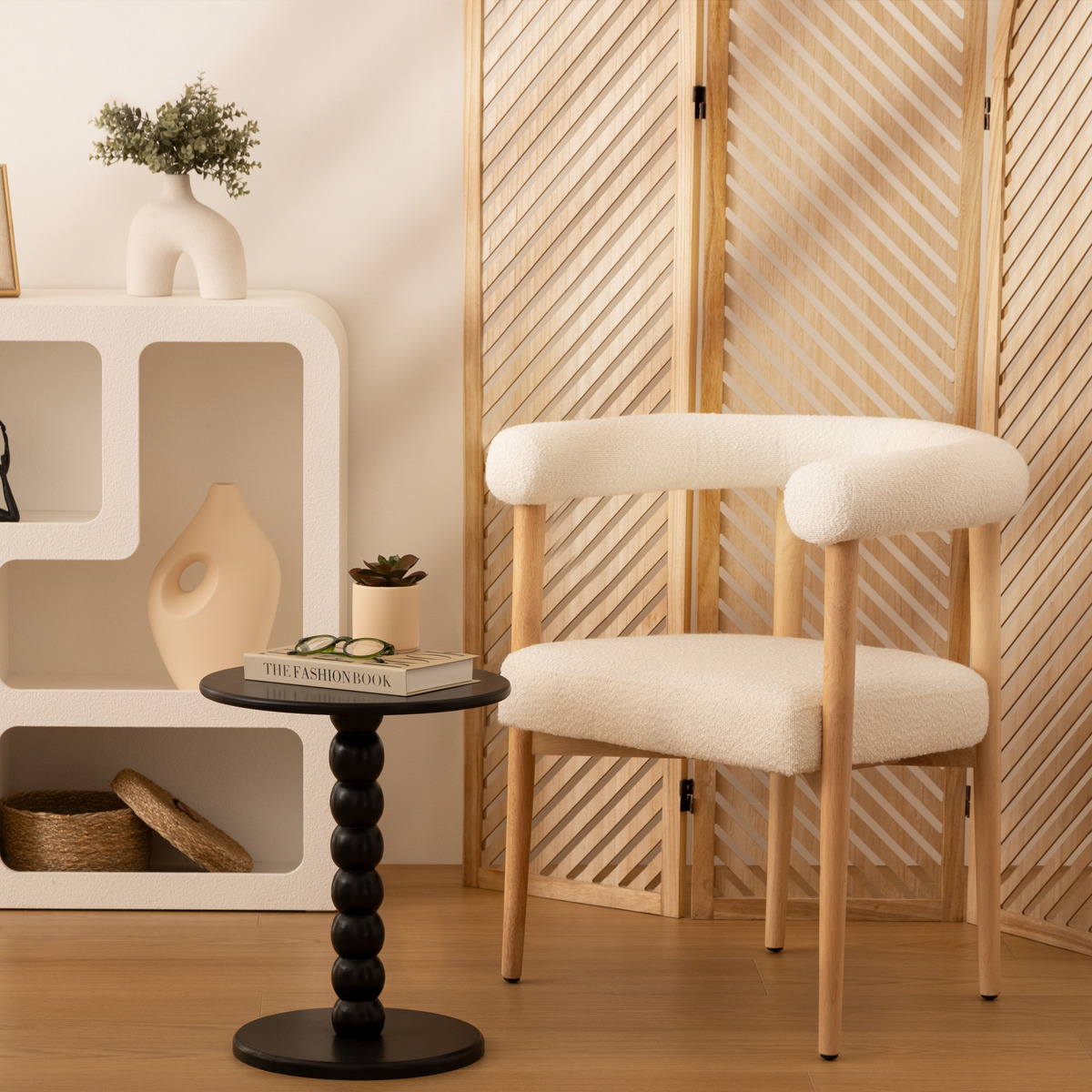 Coffee table "Chamlo" Black,D.38 cm